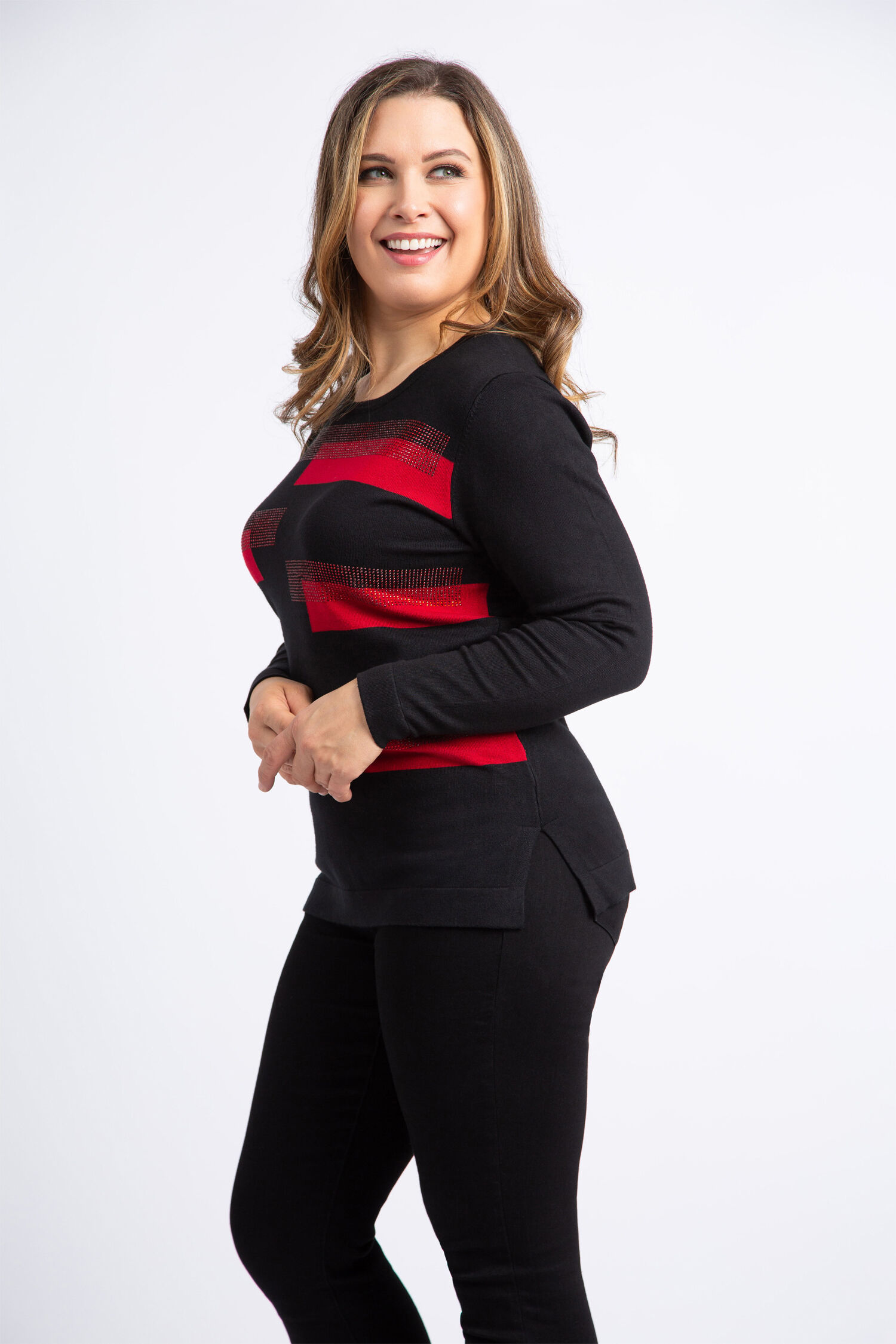 Long Sleeve Rhinestone Sweater  Image 2