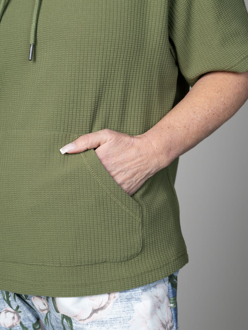 Short Sleeve Funnel Neck Top