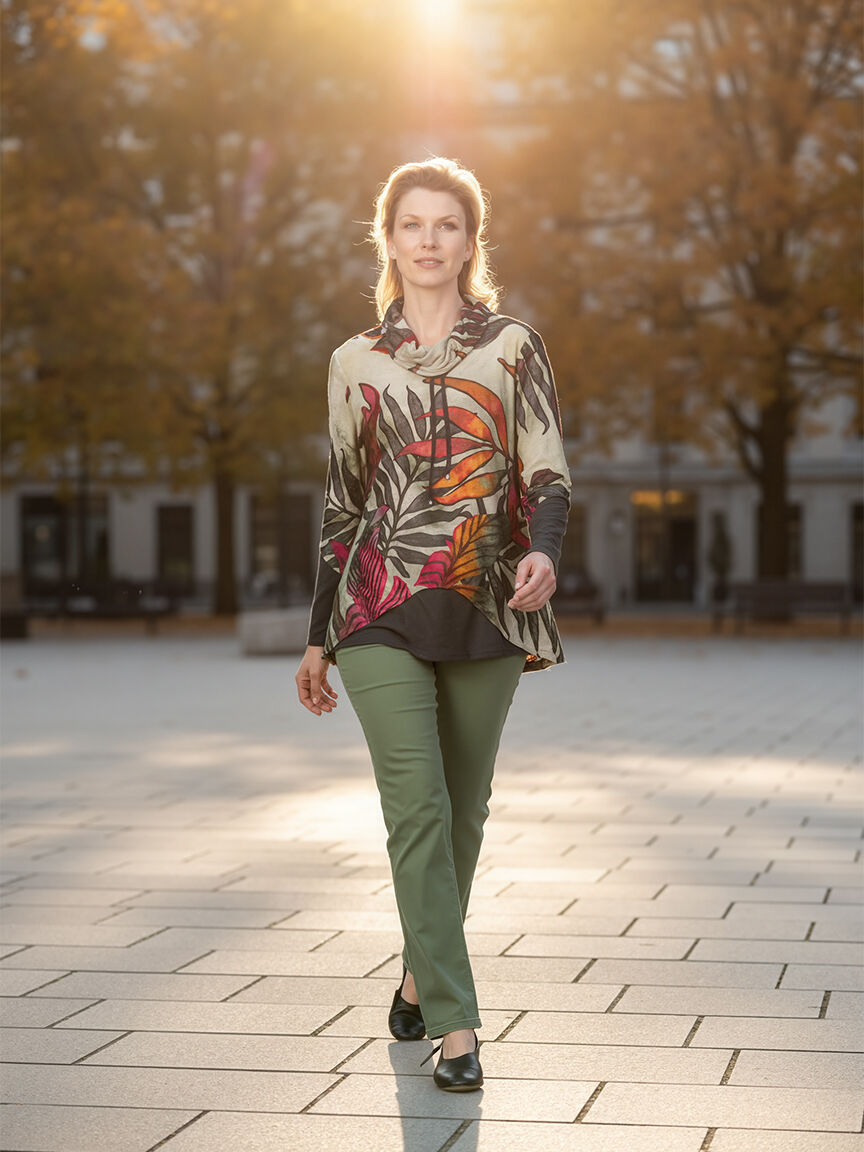 Long Sleeve Cowl Neck  Top Image 3