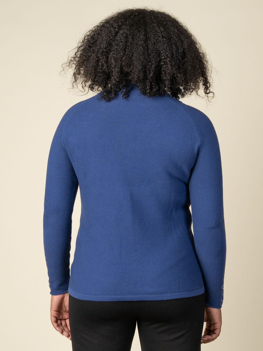 Cowl Neck Sweater With Hotfix Sleeves