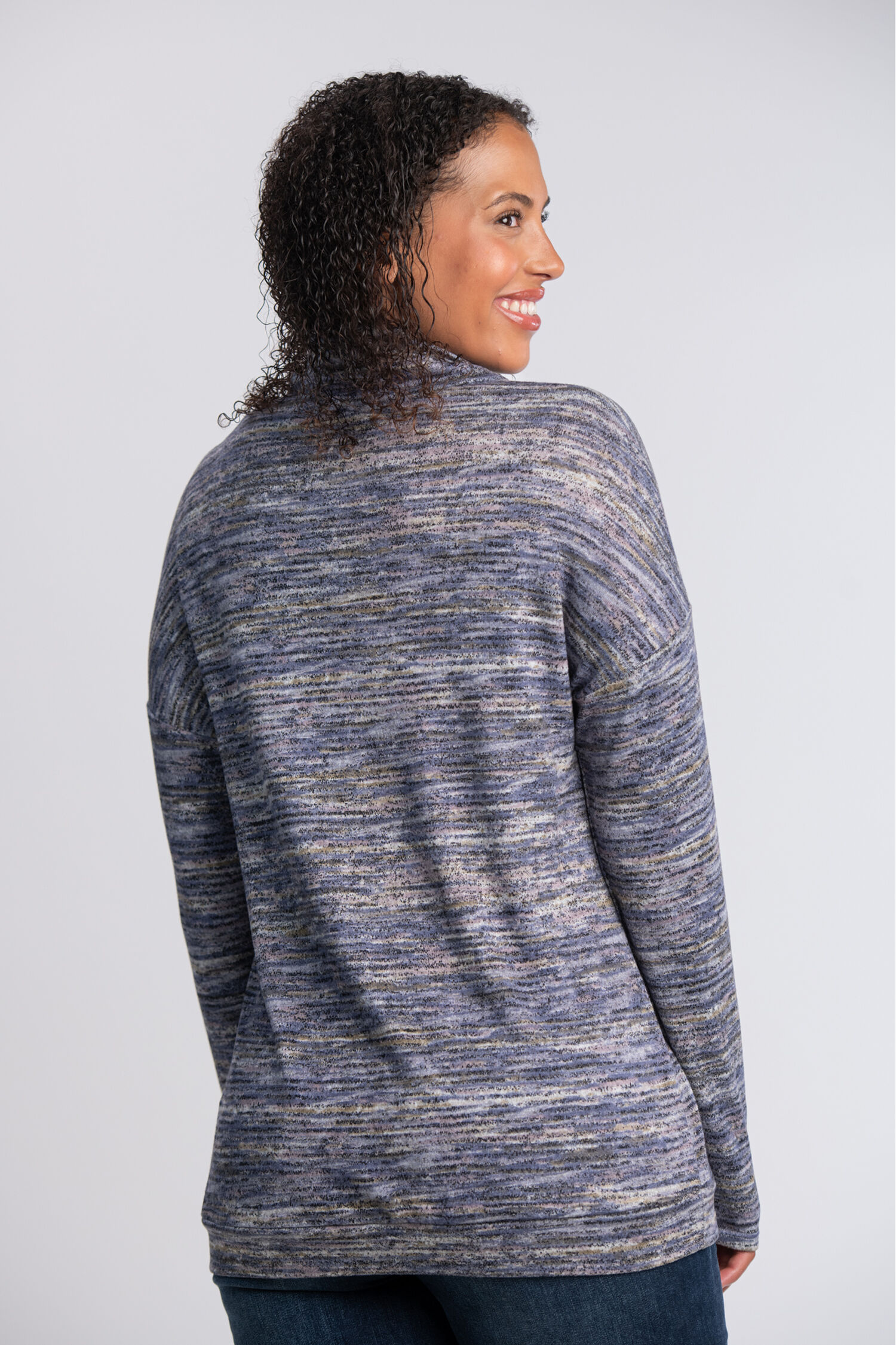 Long Sleeve Drawcord Cowl Neck Top  Image 2