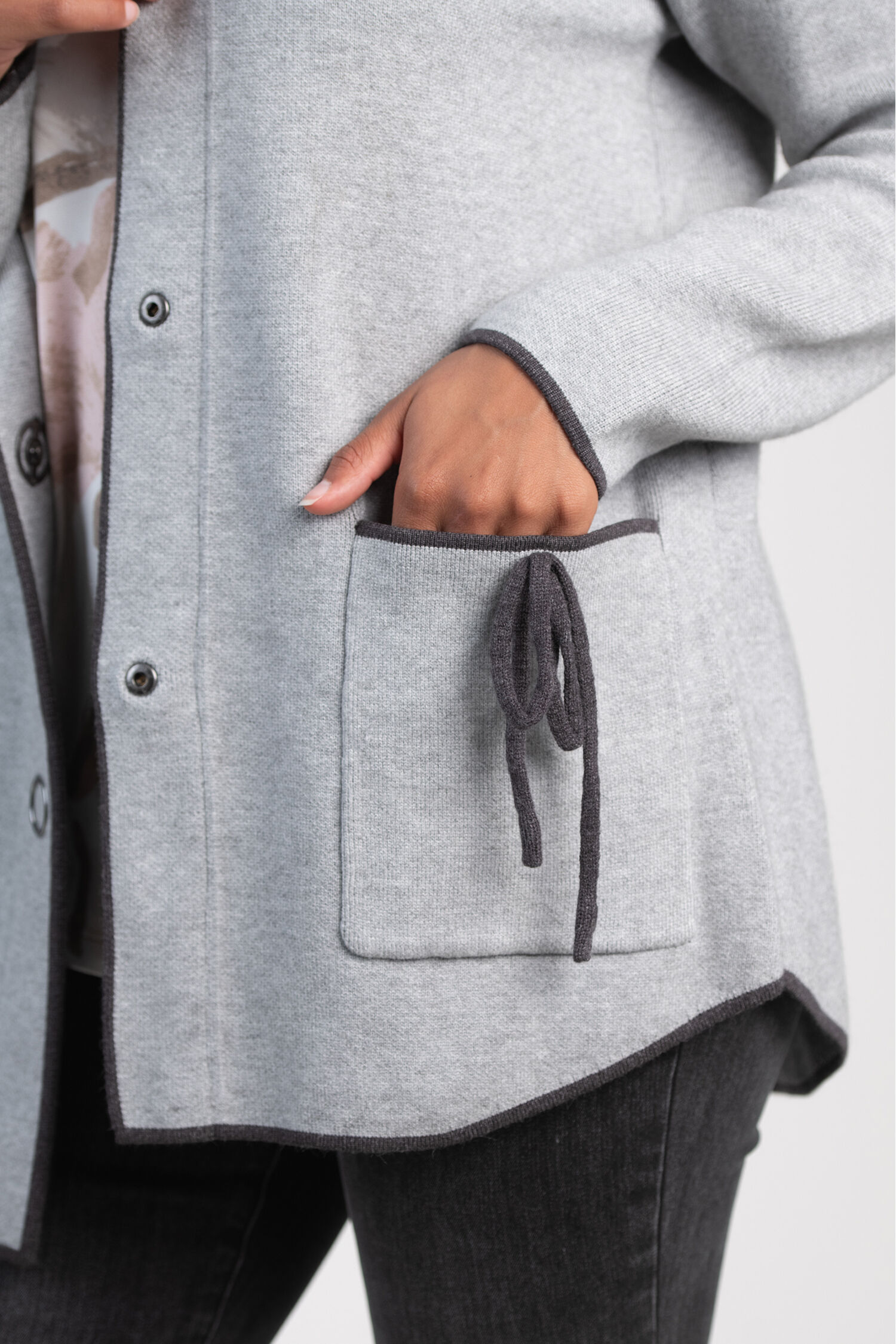 Soft Knit Contrast Trim Jacket Image 3