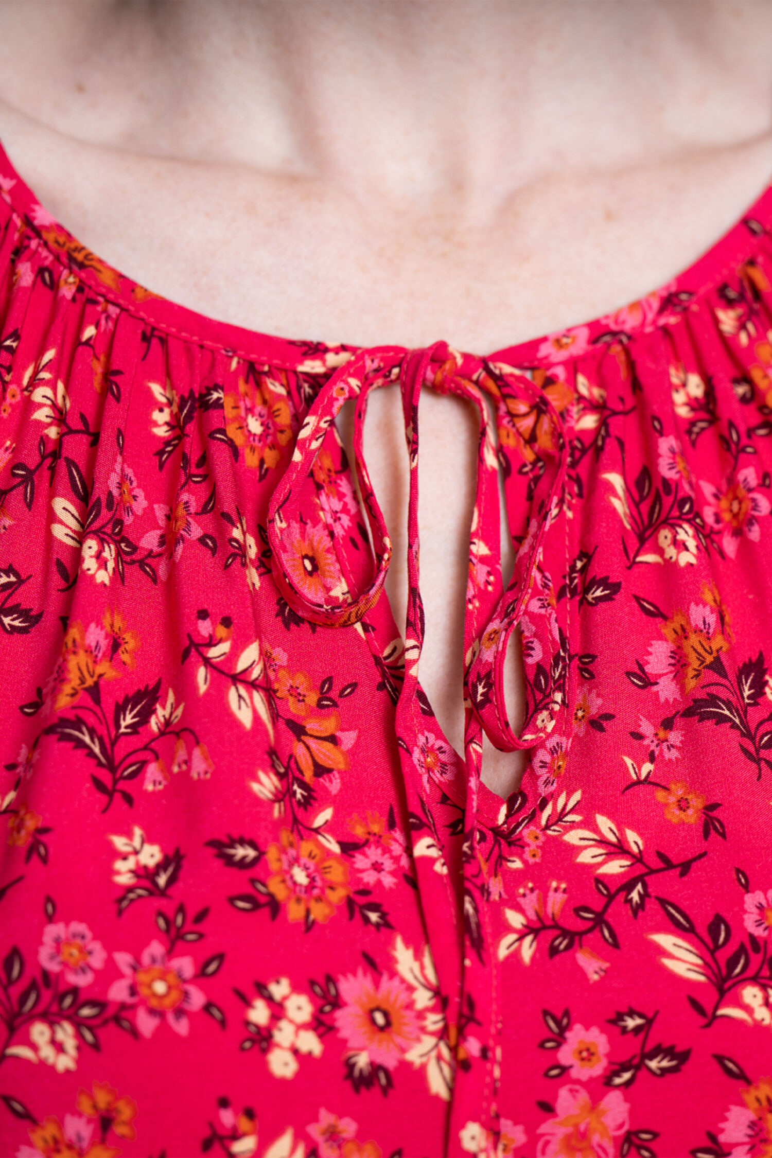 &frac34; Bell Sleeve Floral Blouse Image 3
