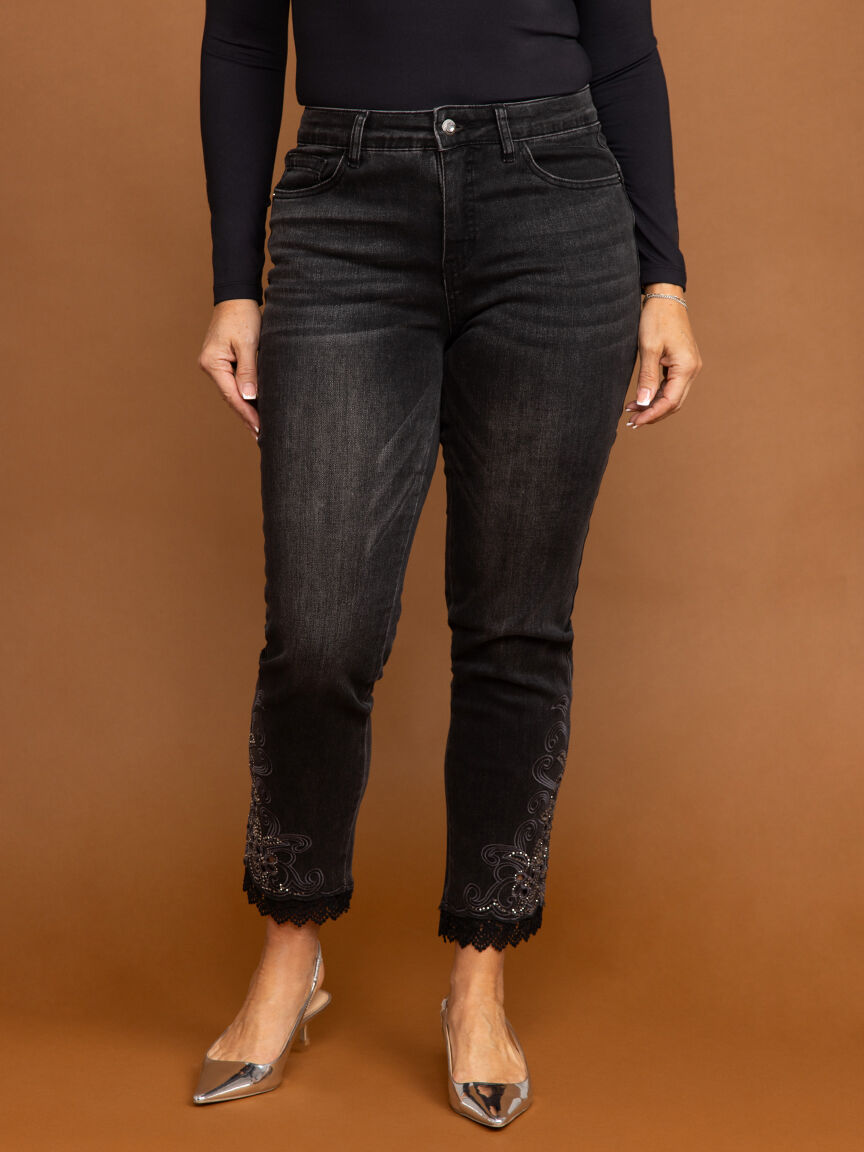 Embellished Cuff Jeans Image 2