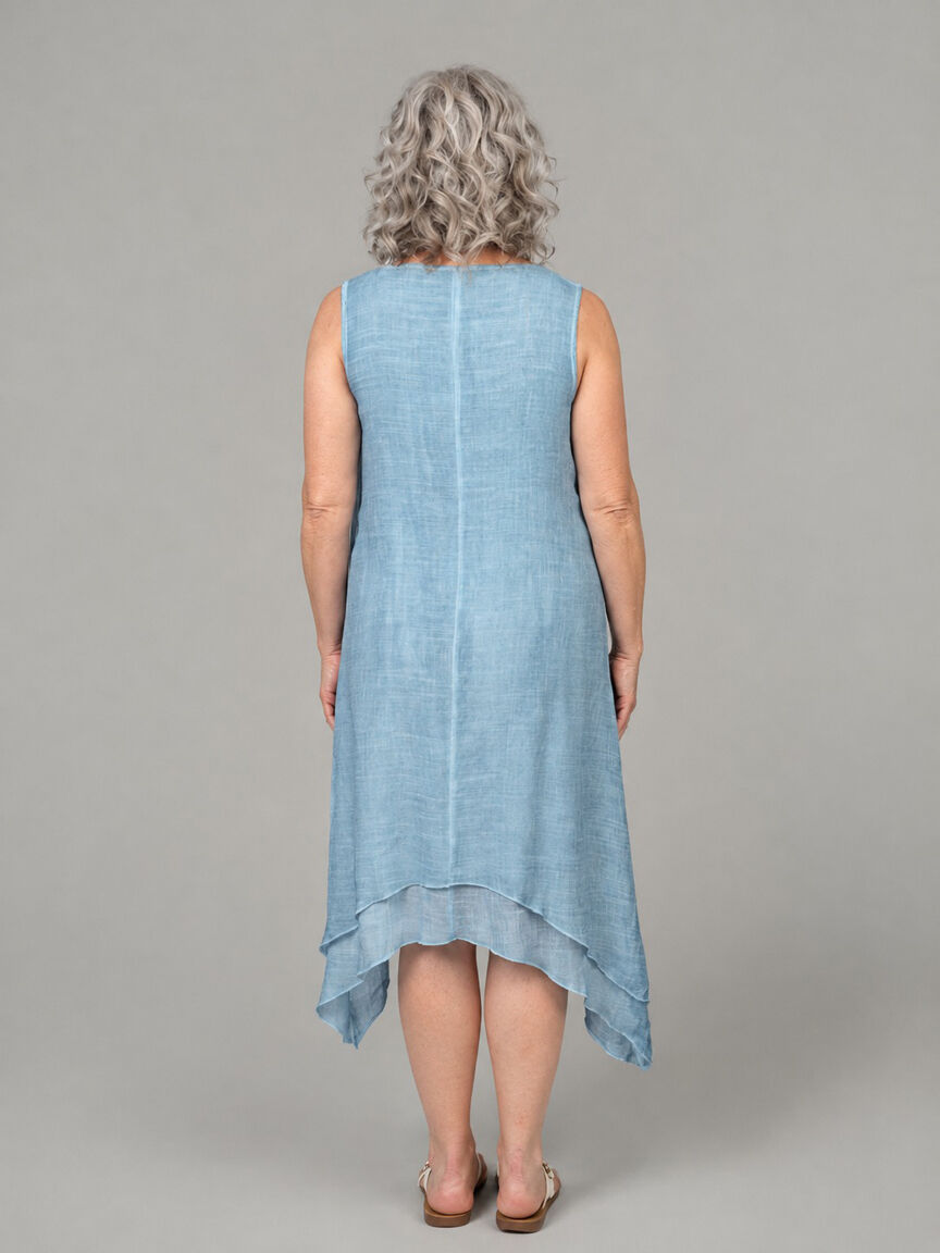 Flowy Asymmetrical Hem Dress With Pockets