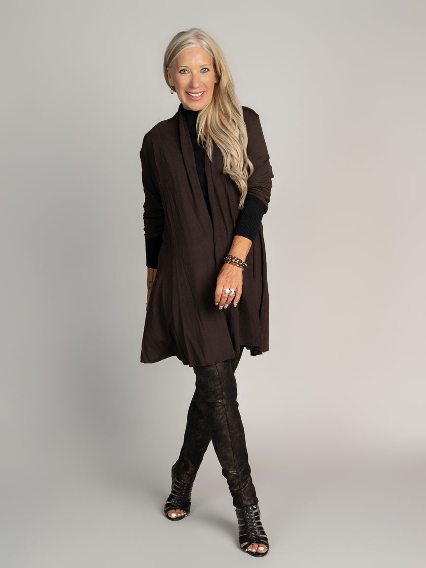 Long Open Front Cardigan