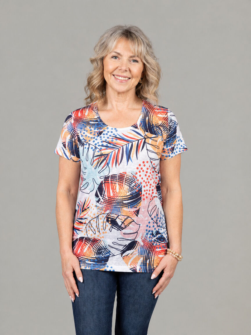 Short Sleeve Top with Lace Back