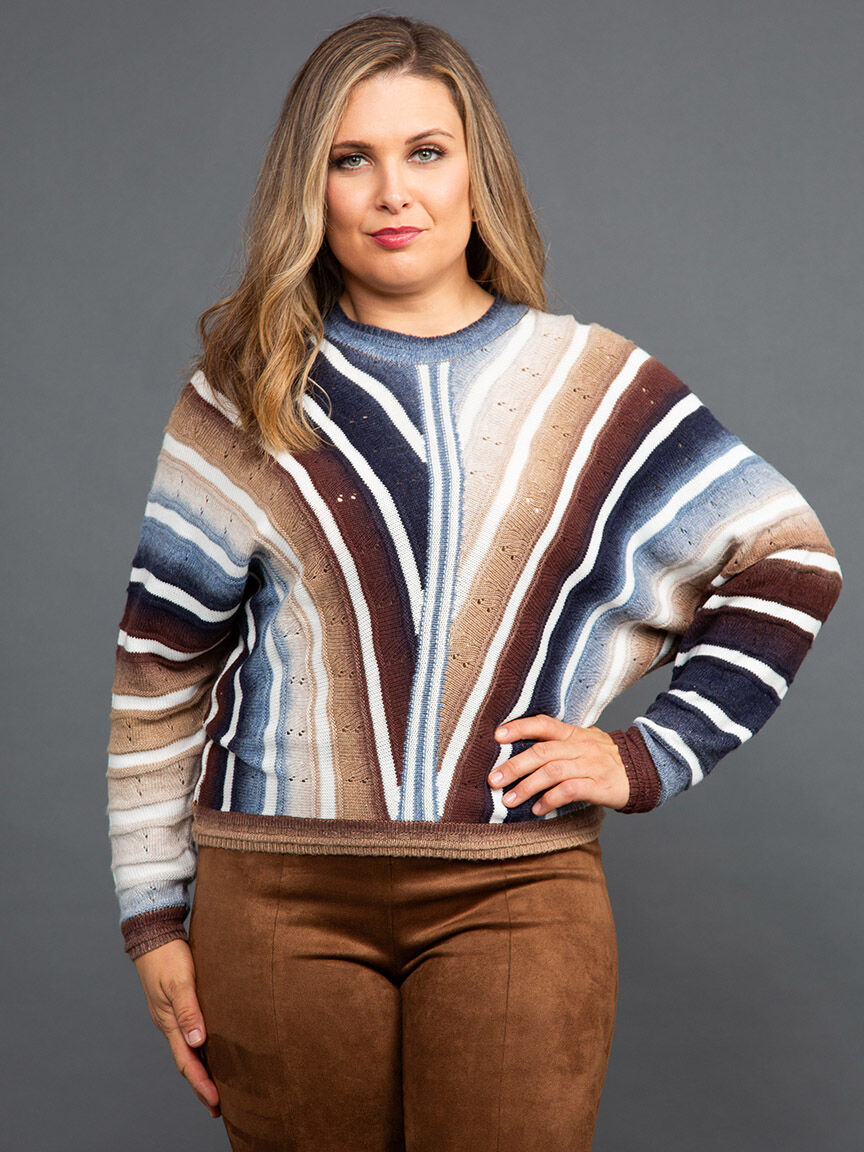 Dolman Sleeve Striped Sweater Image 2