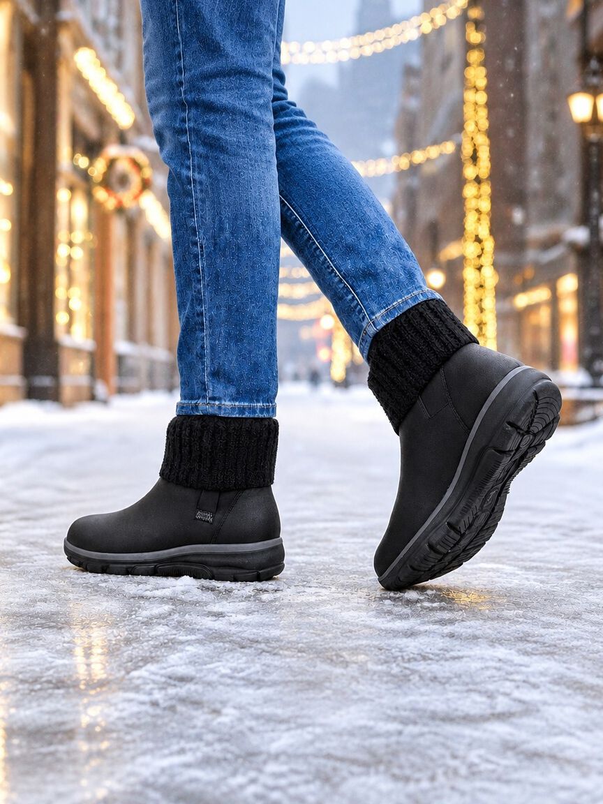 Sketchers Slip In Fold Over Boot