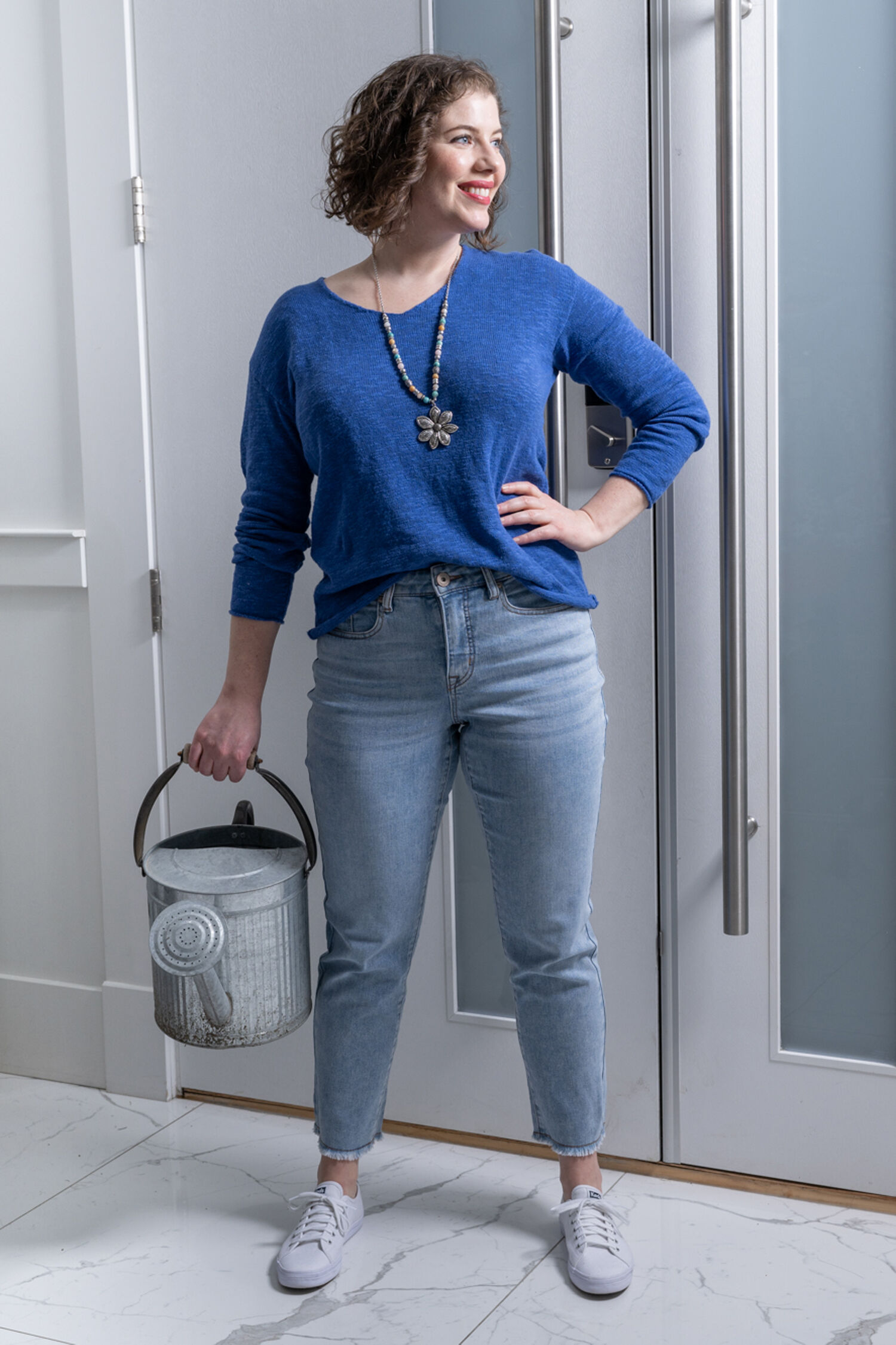 Long Sleeve Slub Knit Sweater Image 3