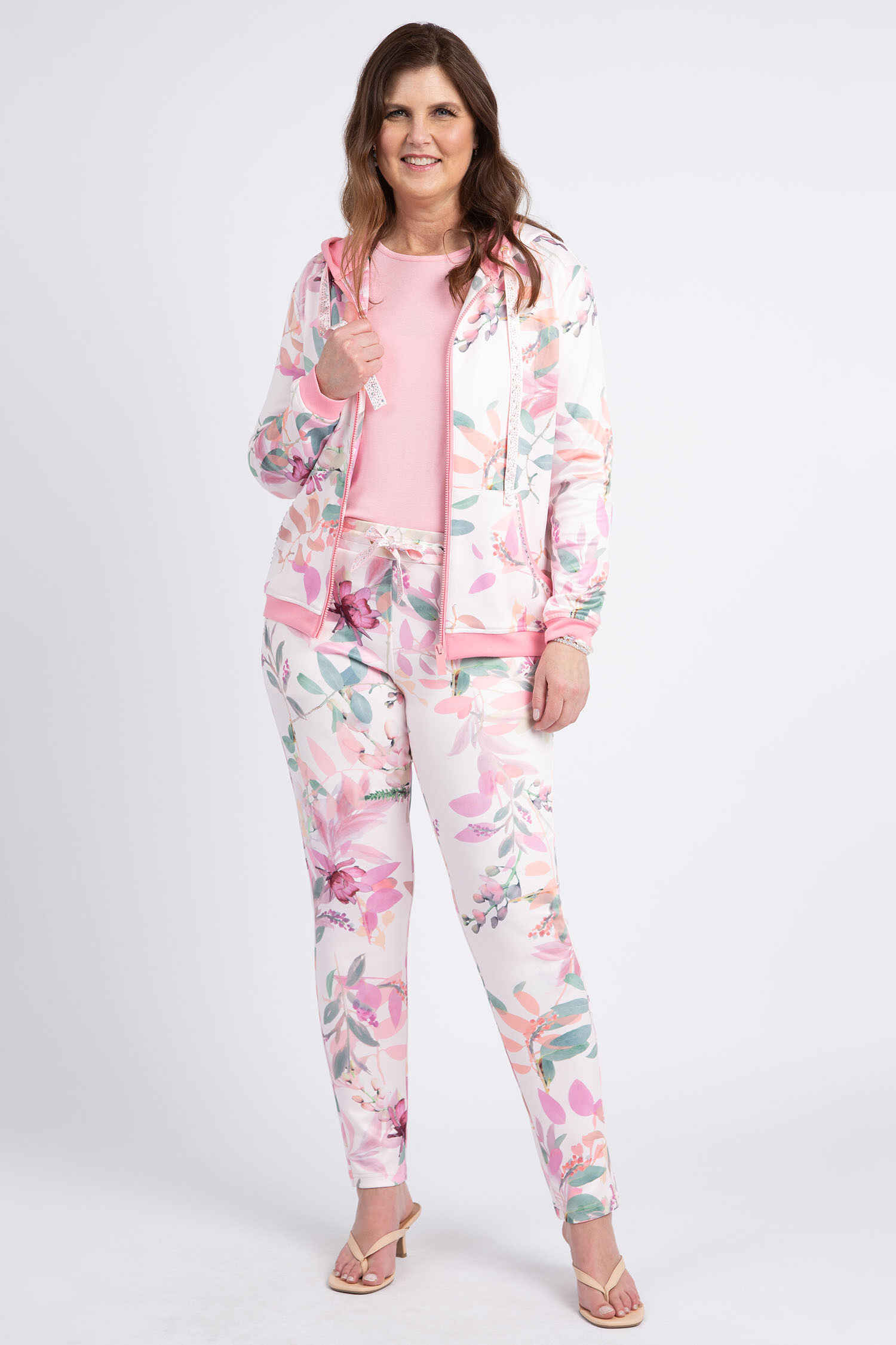 Floral Zip-Up Hoodie Image 2