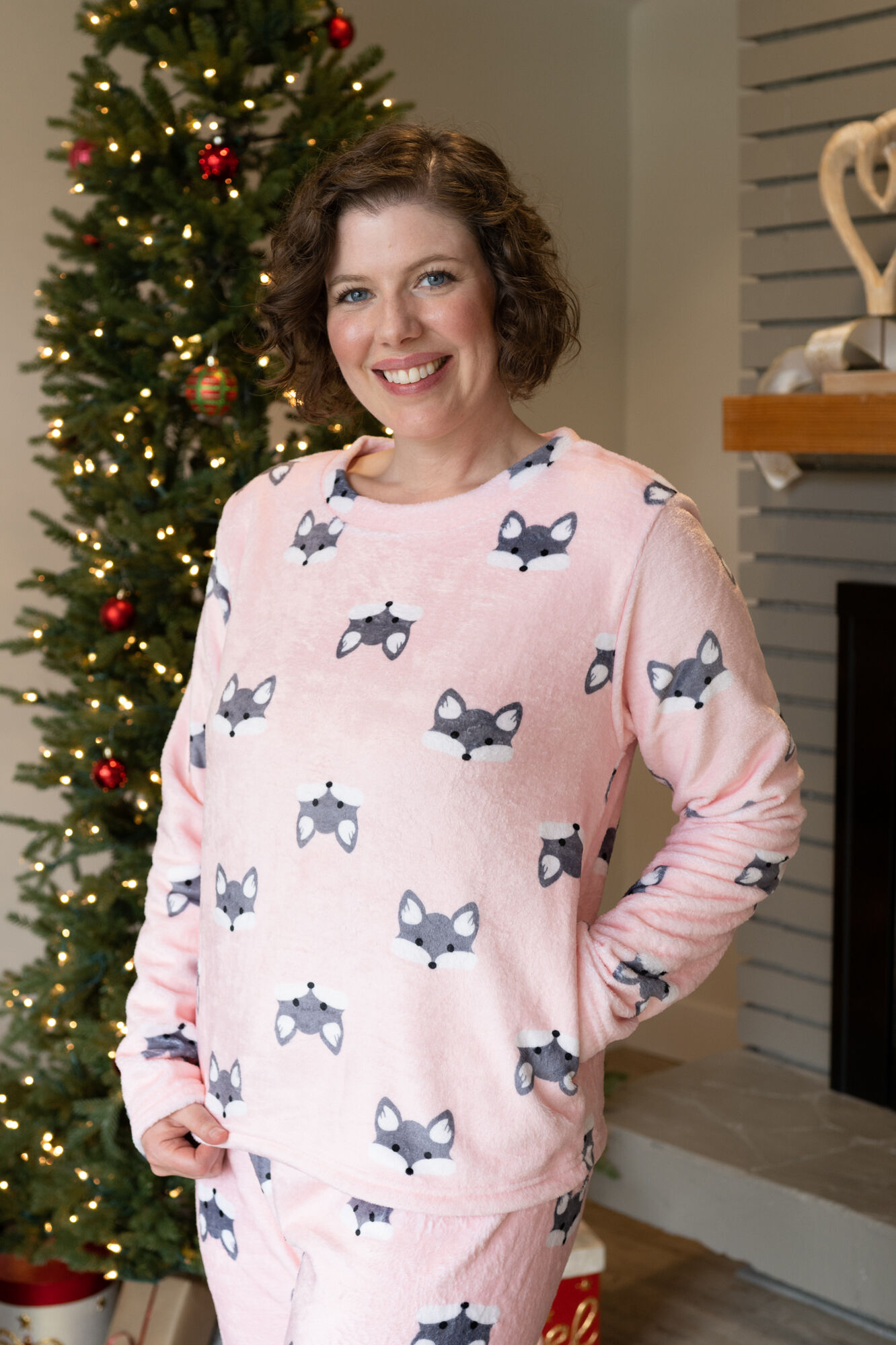 Super Soft Super Fuzzy Pink Fox Cutest Pajama Set Image 1