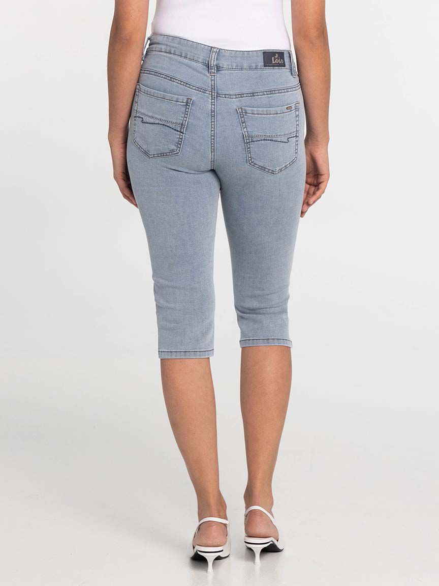 Slim Fit Capri Pants with Side Slits