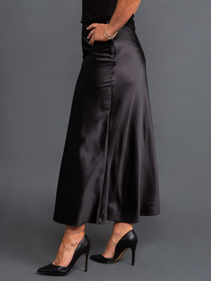 Satin Maxi Skirt Image 3