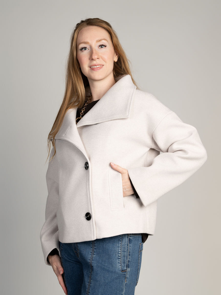Sleek Funnel Neck Coat