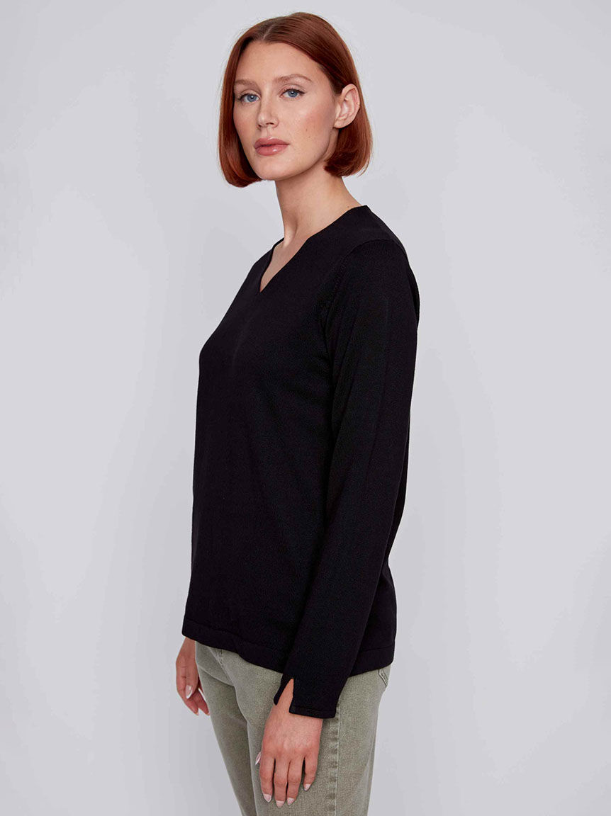 Long Sleeve V-Neck Sweater Image 2