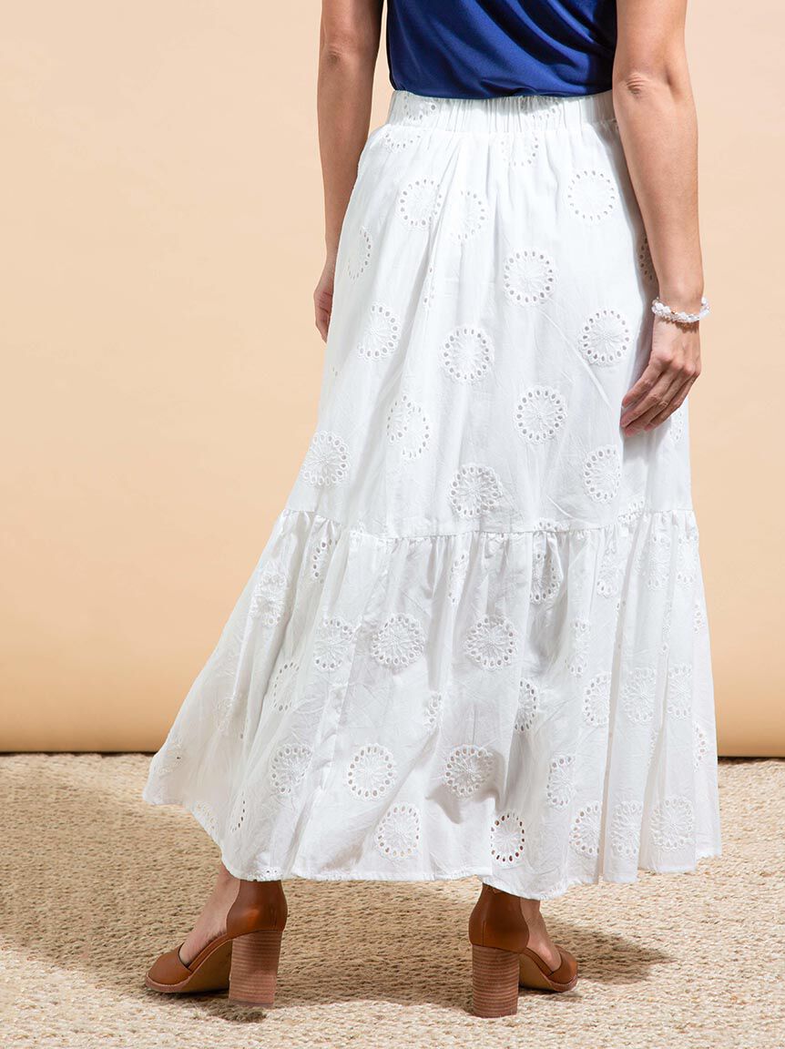 Cotton Eyelet Maxi Skirt Image 3