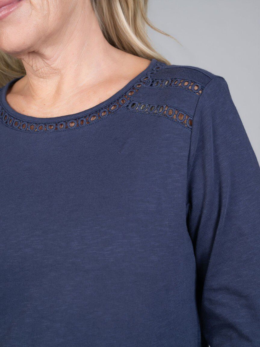 Tape Detail Crew Neck Top