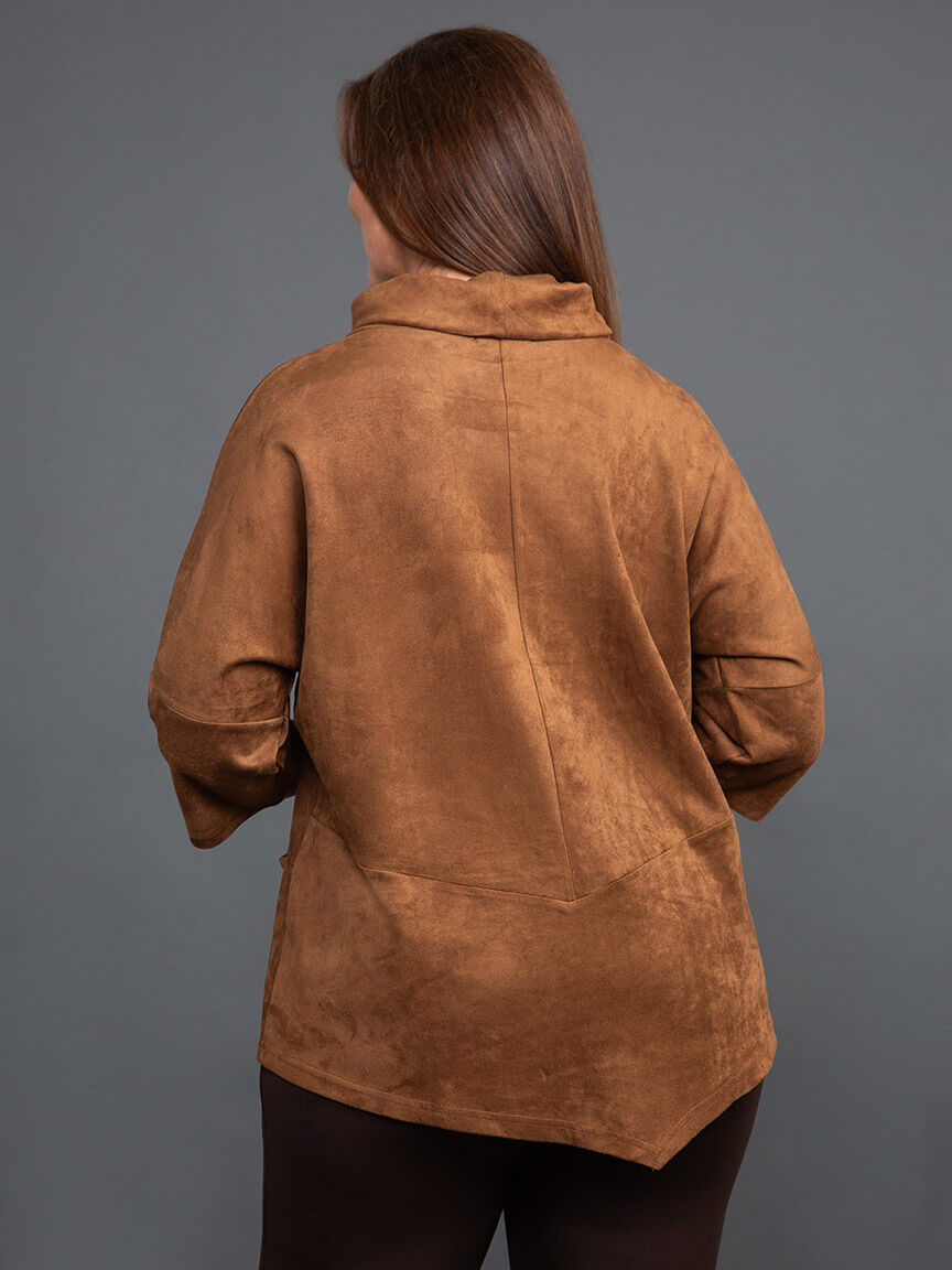 Faux Suede Cowl Neck Top Image 4