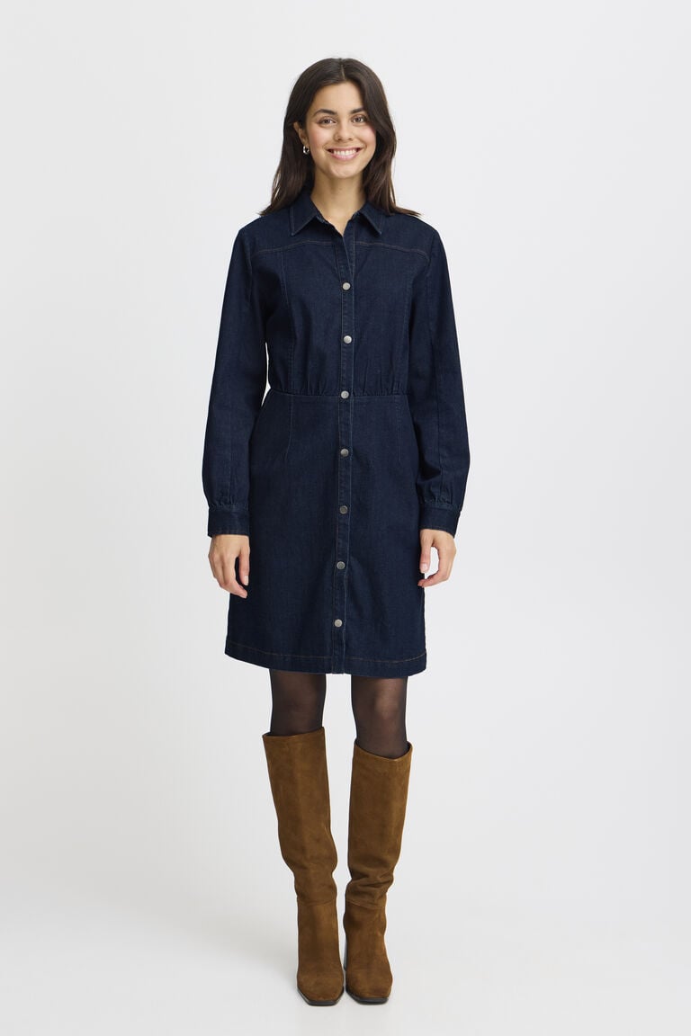 Long Sleeve Knee Length Denim Dress | Fransa | Suzanne's Long Sleeve Knee Length Denim Dress | Fransa | Suzanne's