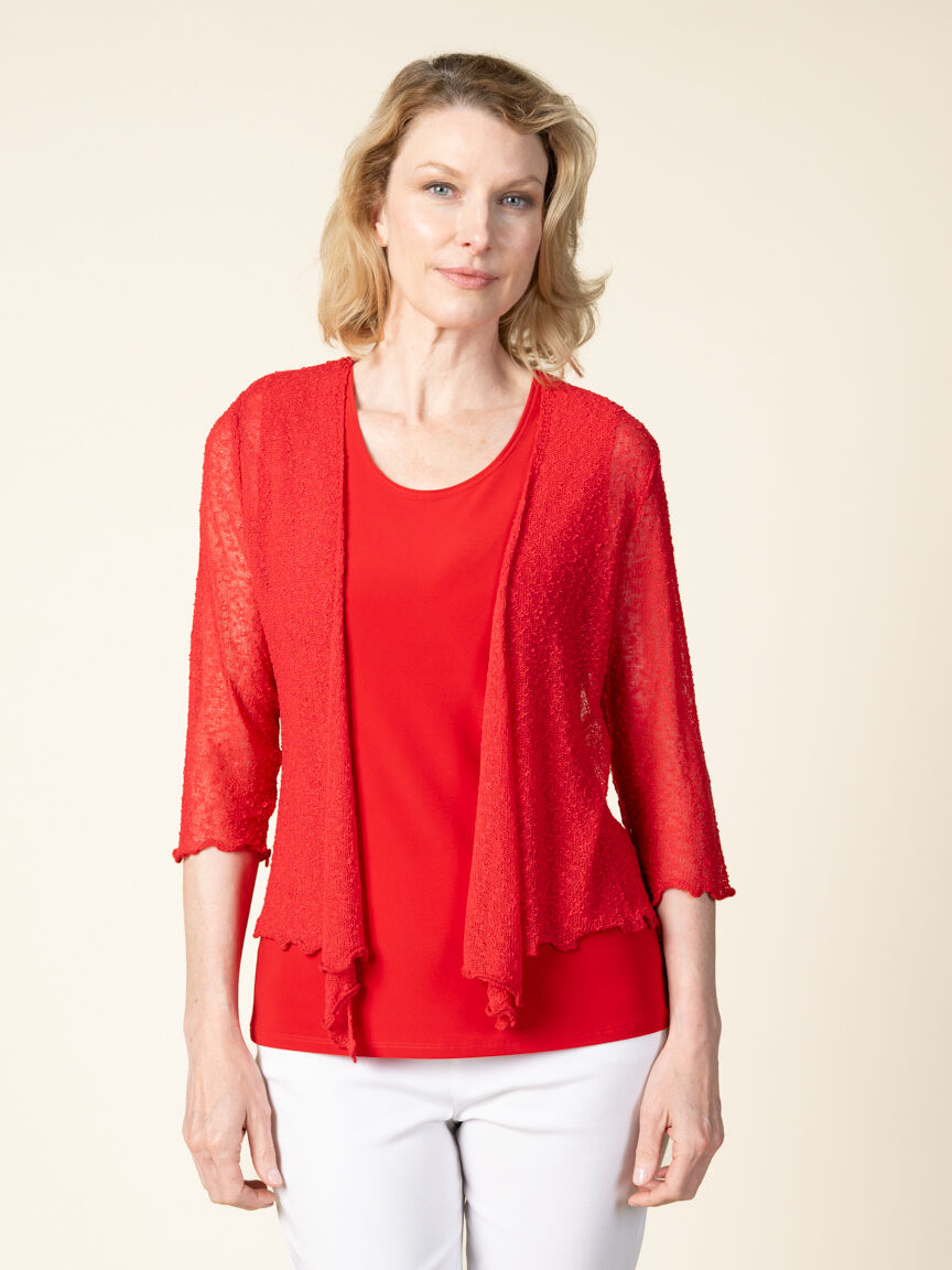 Cropped Mesh Cardigan