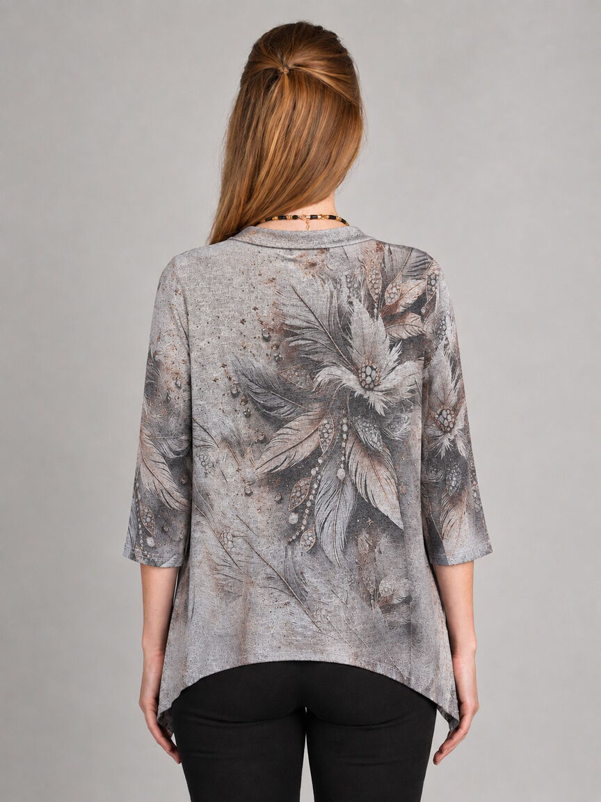 3/4 Sleeve Printed Foolers Top