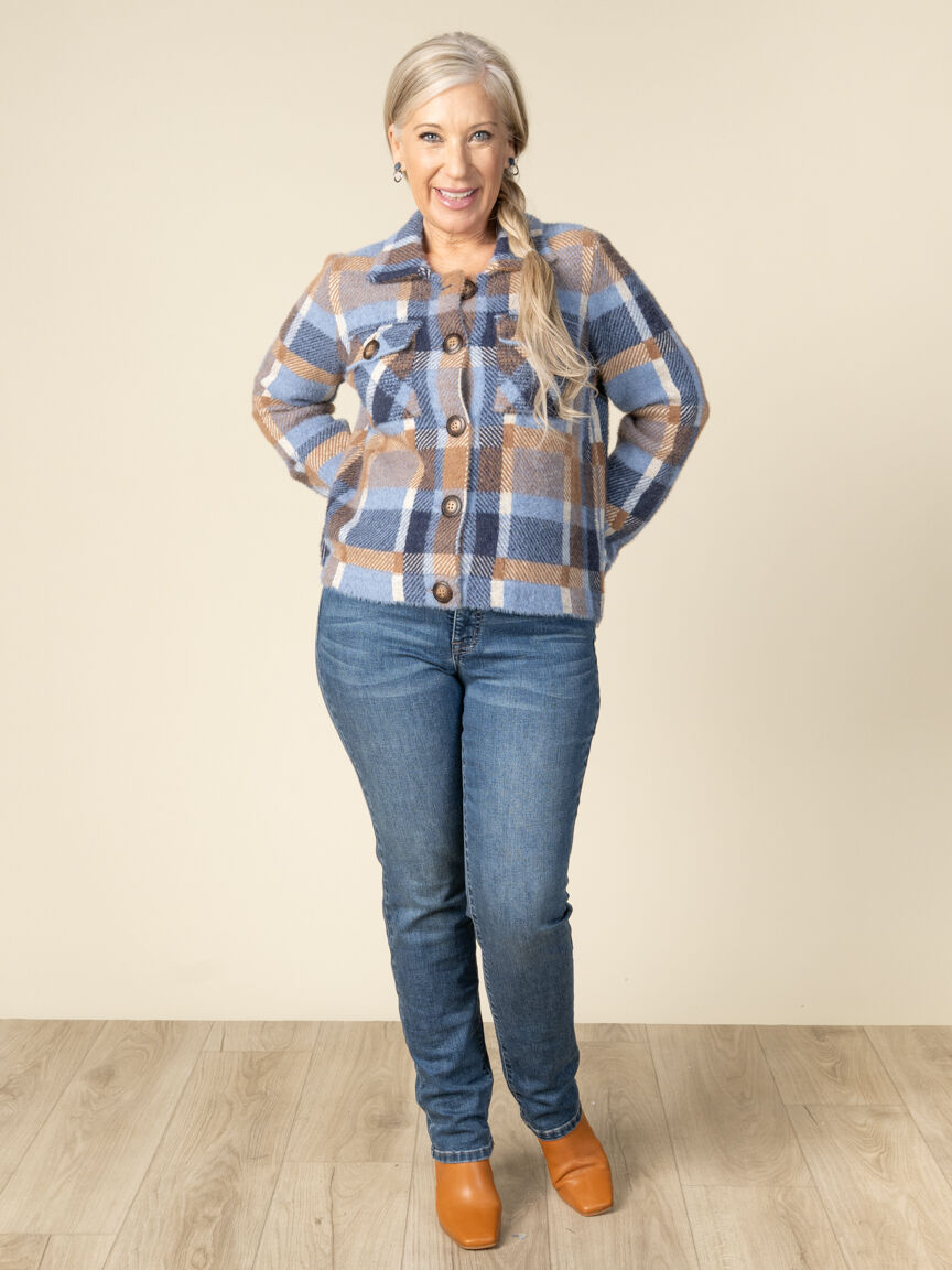 Button Up Plaid Shacket