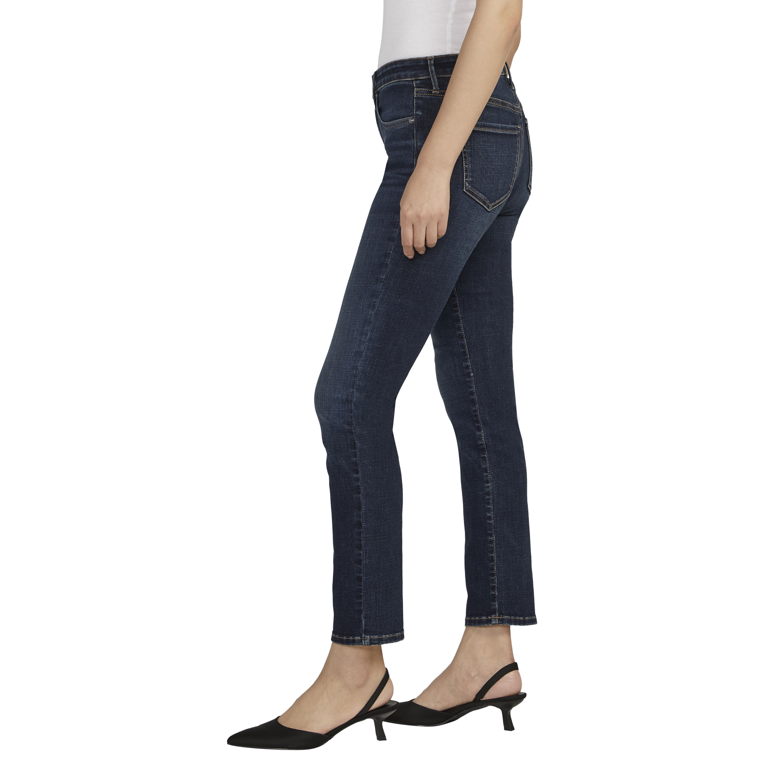 Cassie Mid Rise Slim Straight Leg Jeans Image 3
