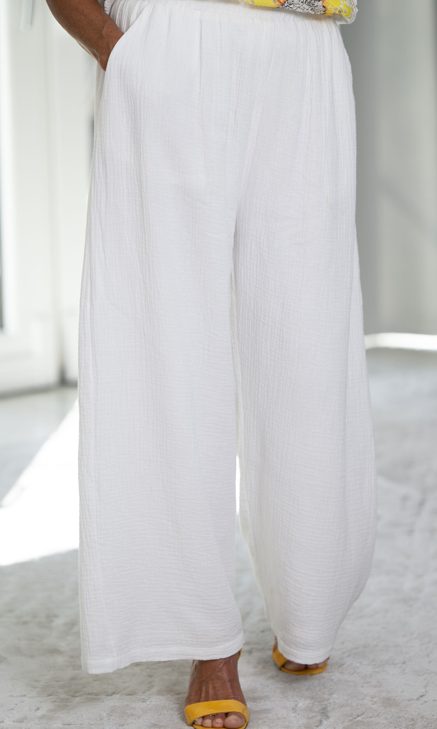 100% Cotton Pull-On Gauze Pants Image 1