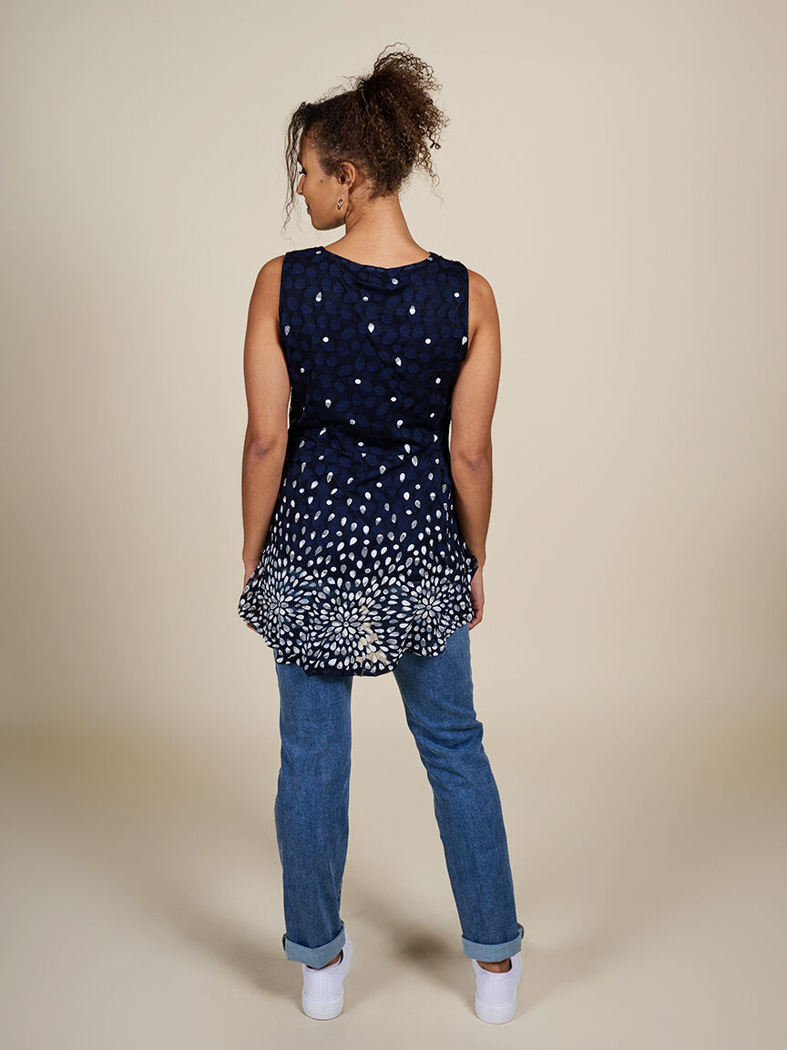 Sleeveless Zipper Front Raindrop Top  Image 2