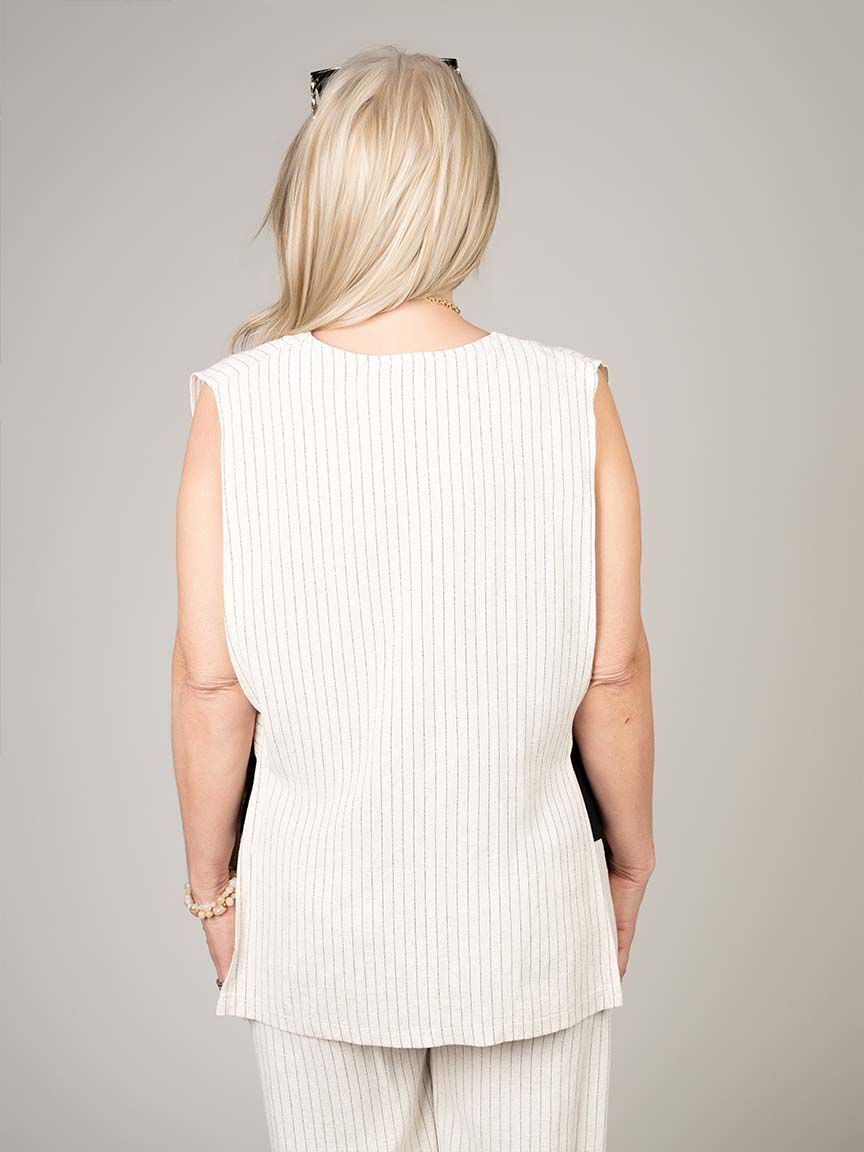 Linen Open Front Vest