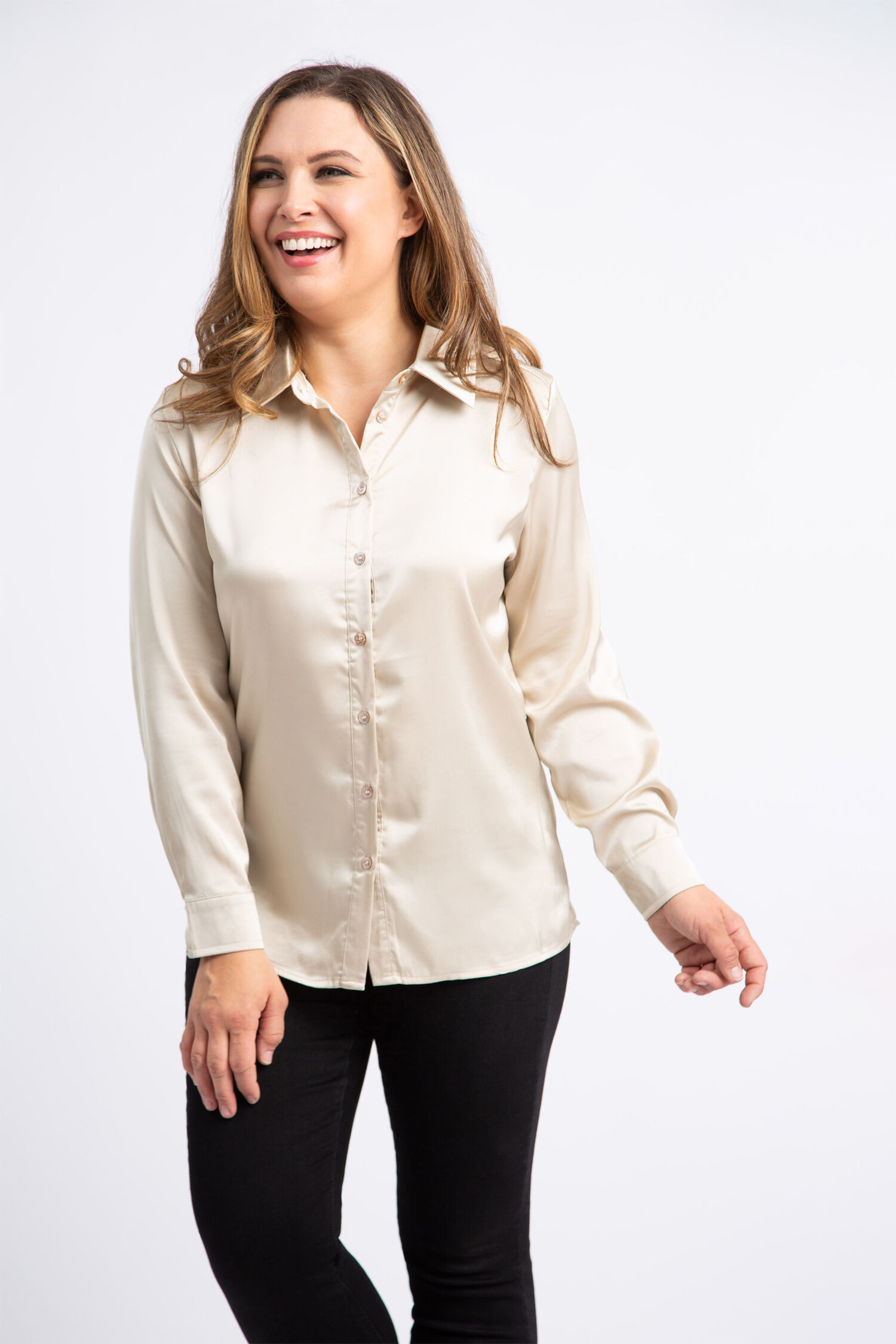 Collared Button-Up Blouse  Image 1