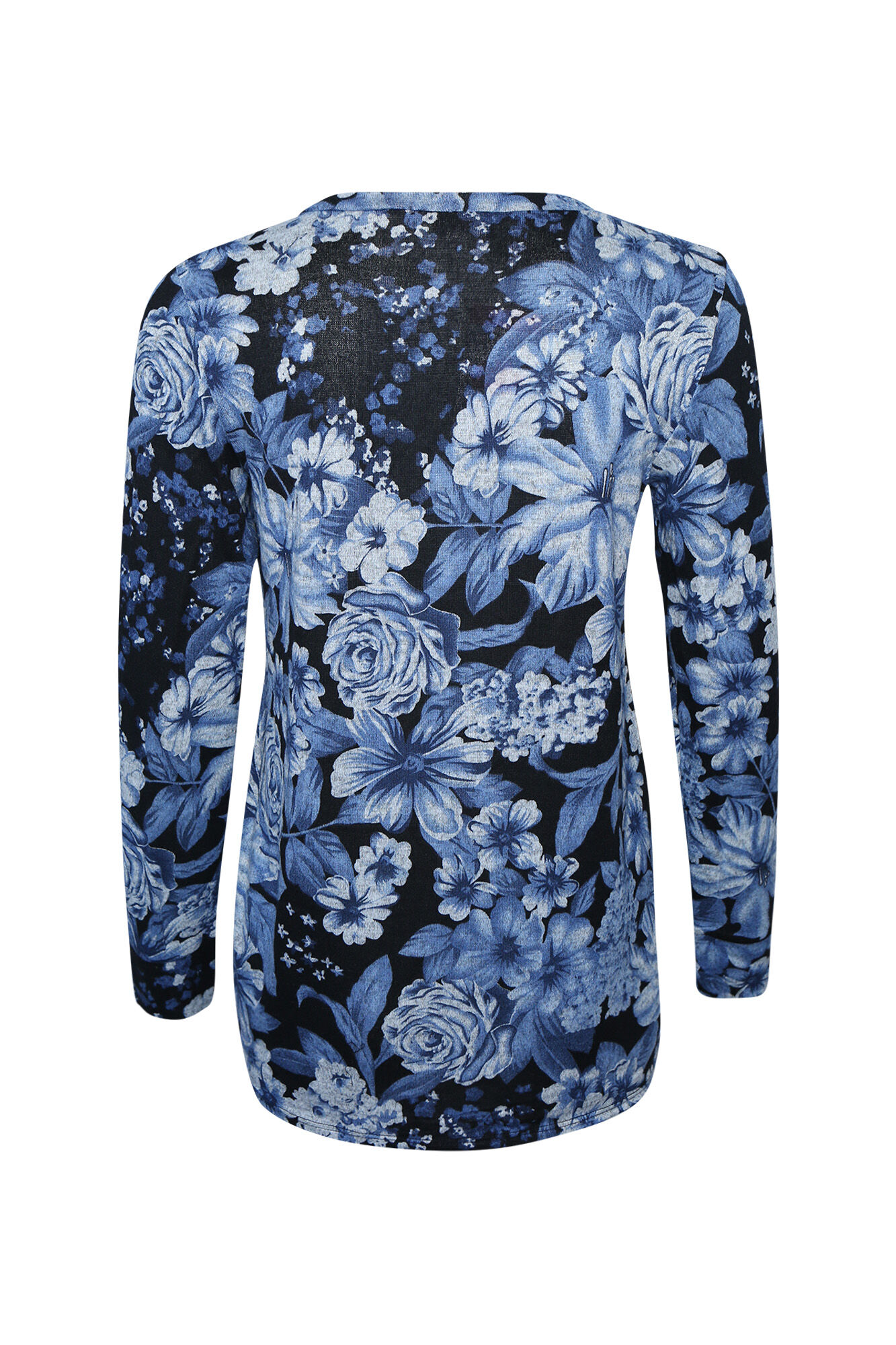 Printed Ruched Side Long Sleeve Top Image 2
