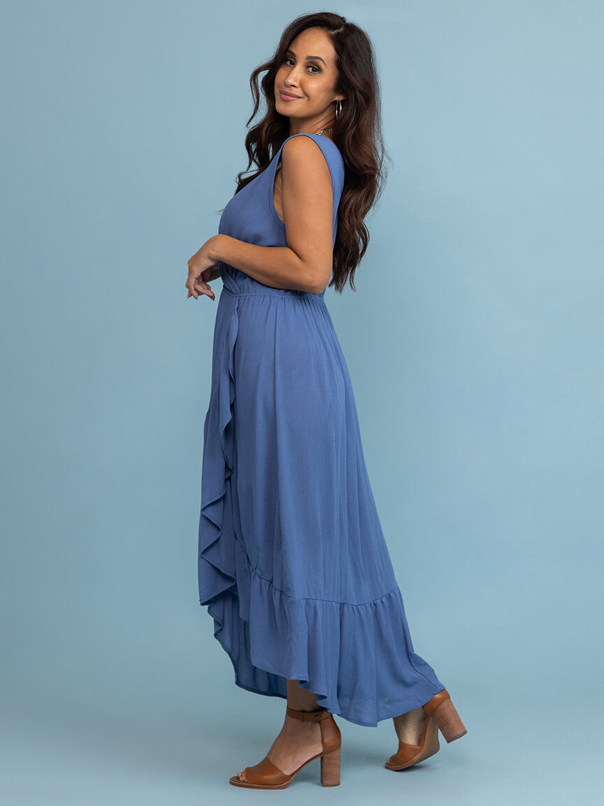 Crinkle Ruffle Trim Maxi Dress  Image 2