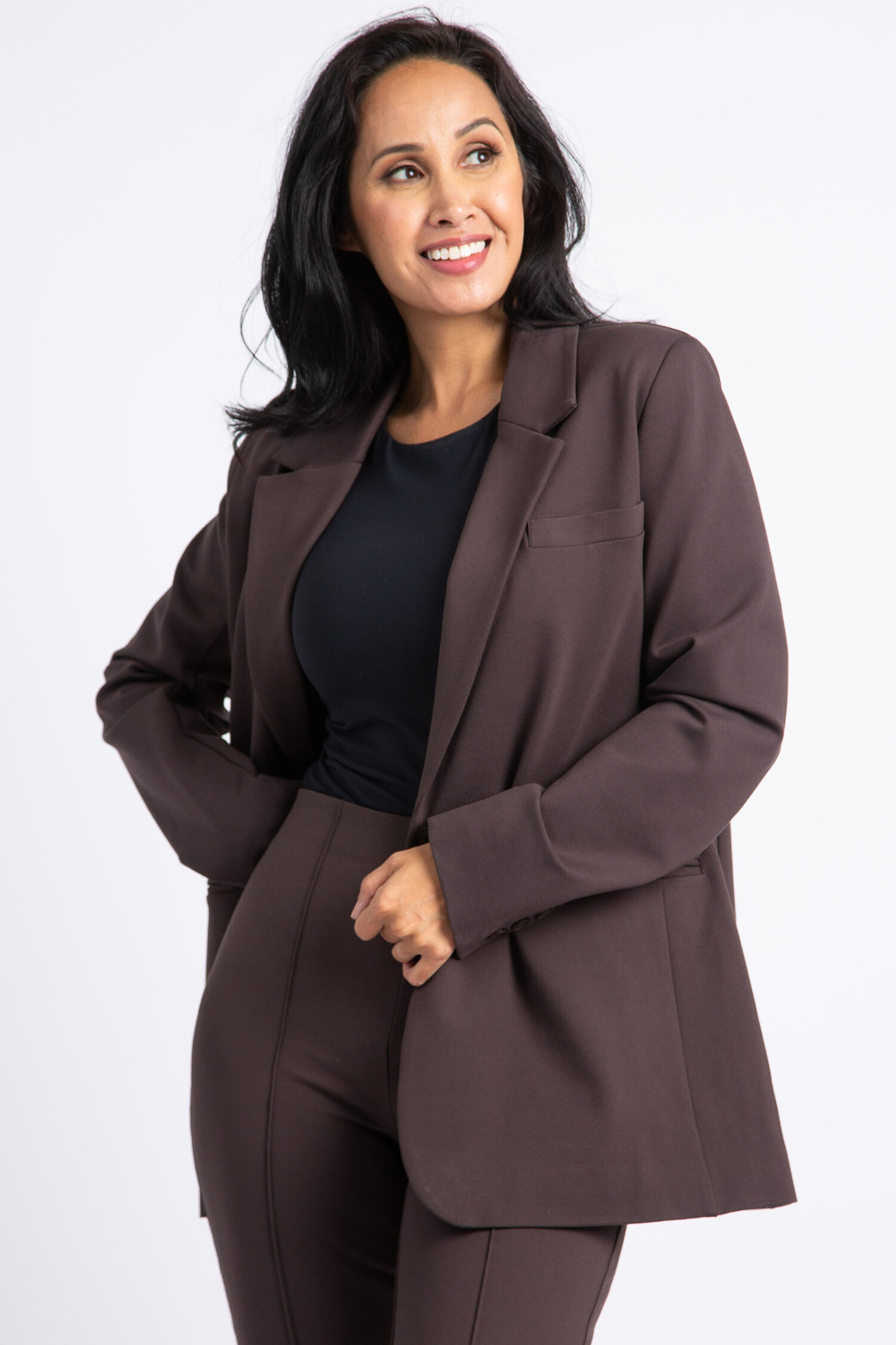 Single-Button Lined Blazer Image 2