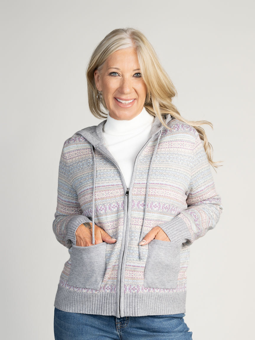 Zip-Up Hooded Cardigan