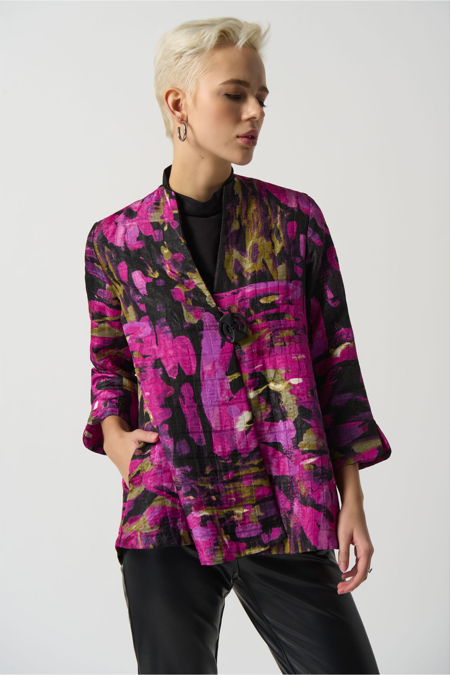 Abstract Print Trapeze Jacket  Image 2