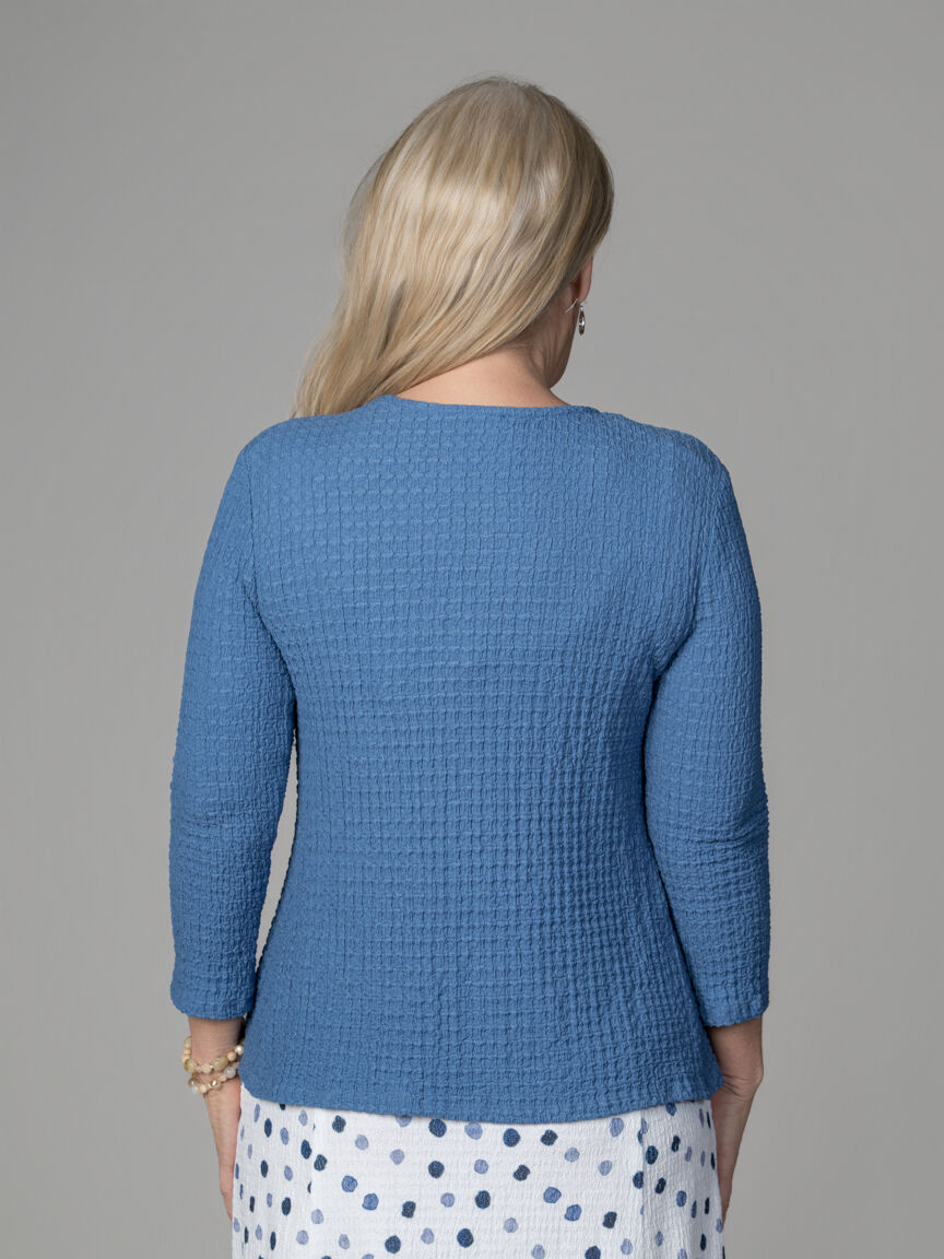 3/4 Sleeve Crinkle Cardigan