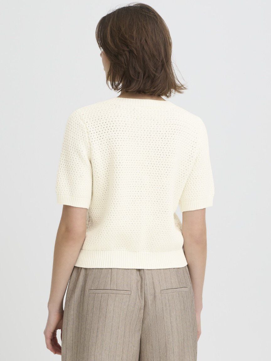 Elbow Sleeve Button Front Cardigan