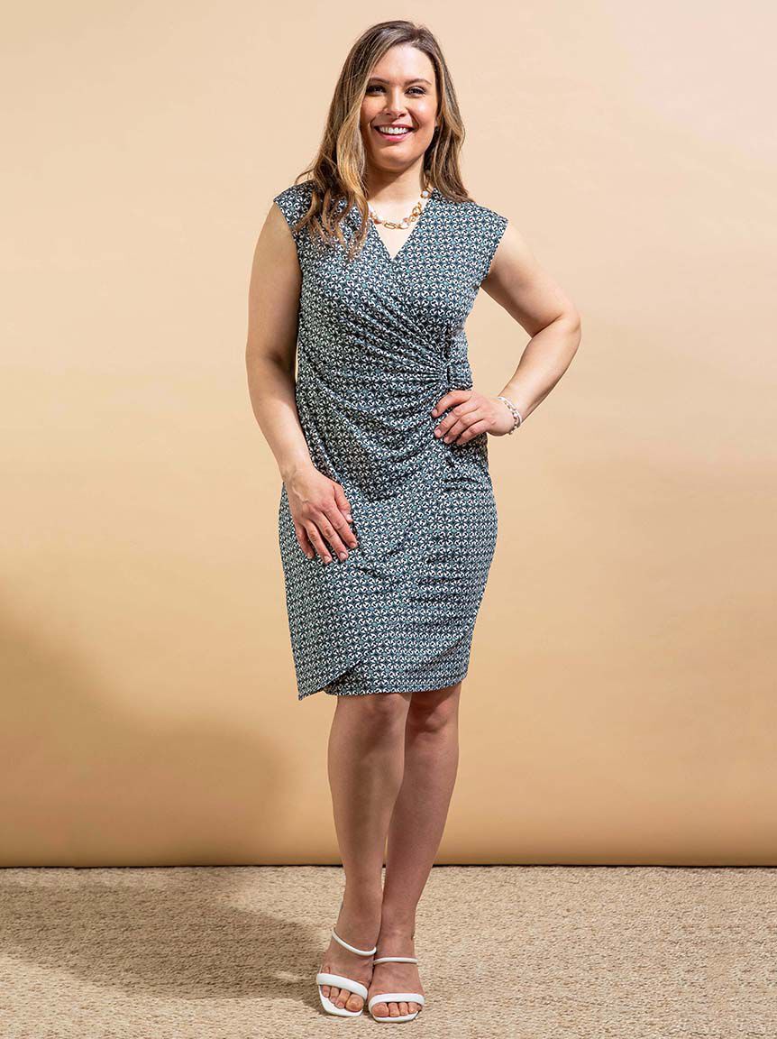 Mediterranean Print Wrap Dress Image 1