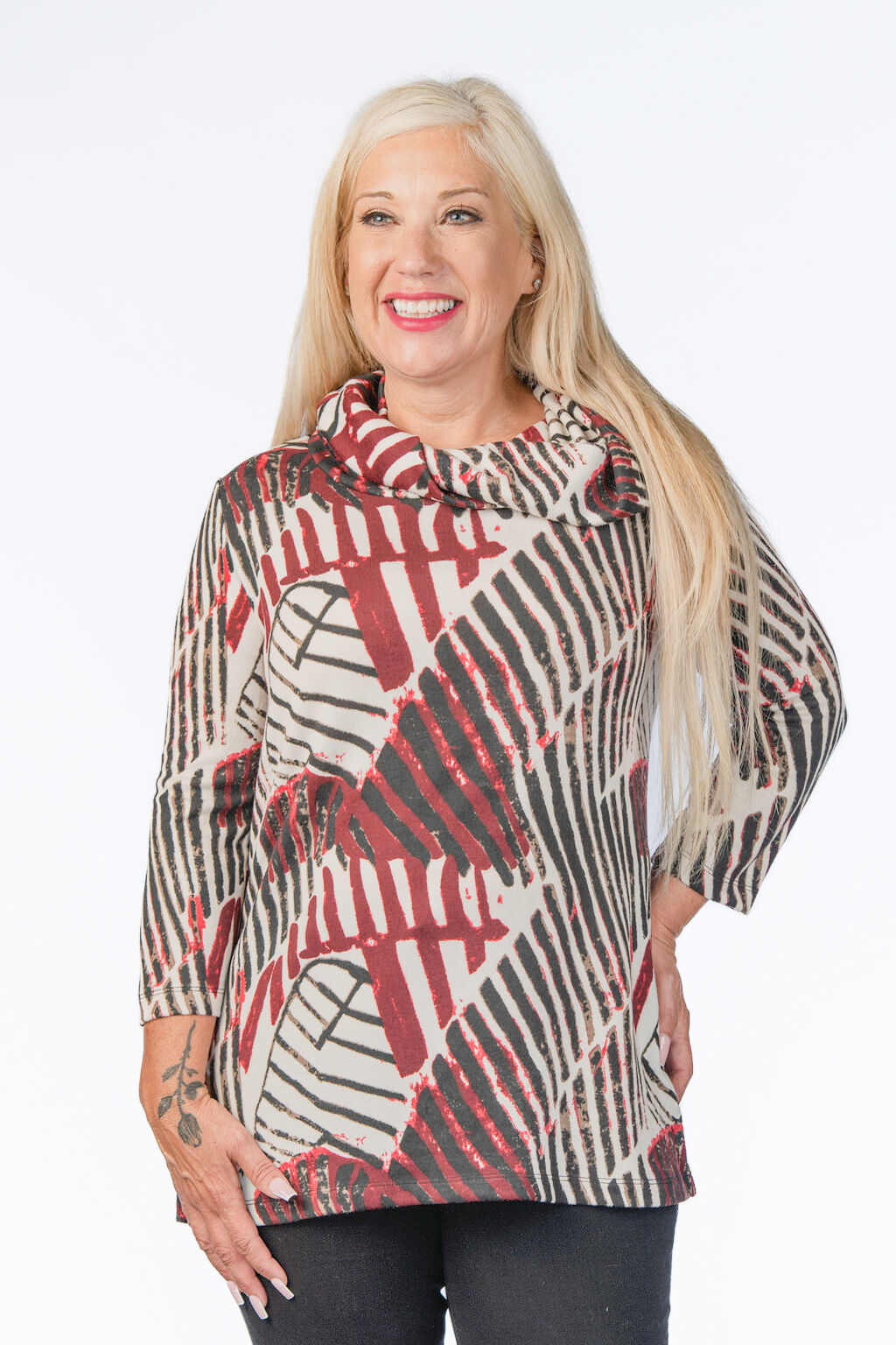 Wonderful Cowl Burgundy Fall Top  Image 1