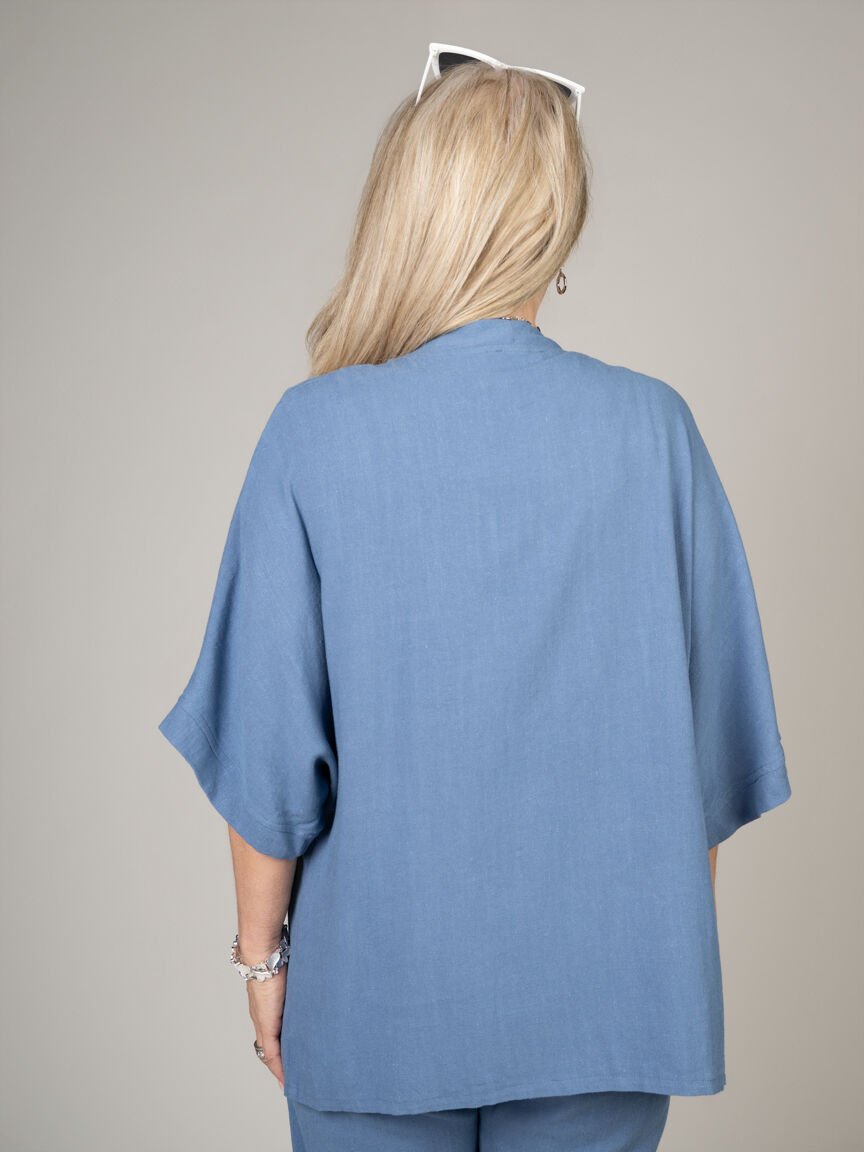 Linen Open Front Cardigan