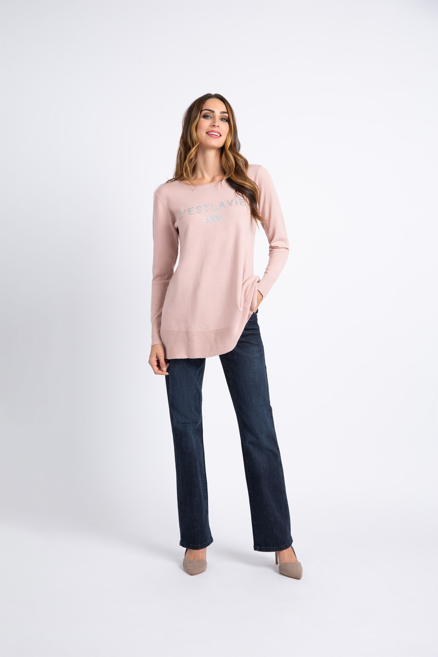 C&rsquo;est La Vie Long Sleeve Tunic Top Image 1