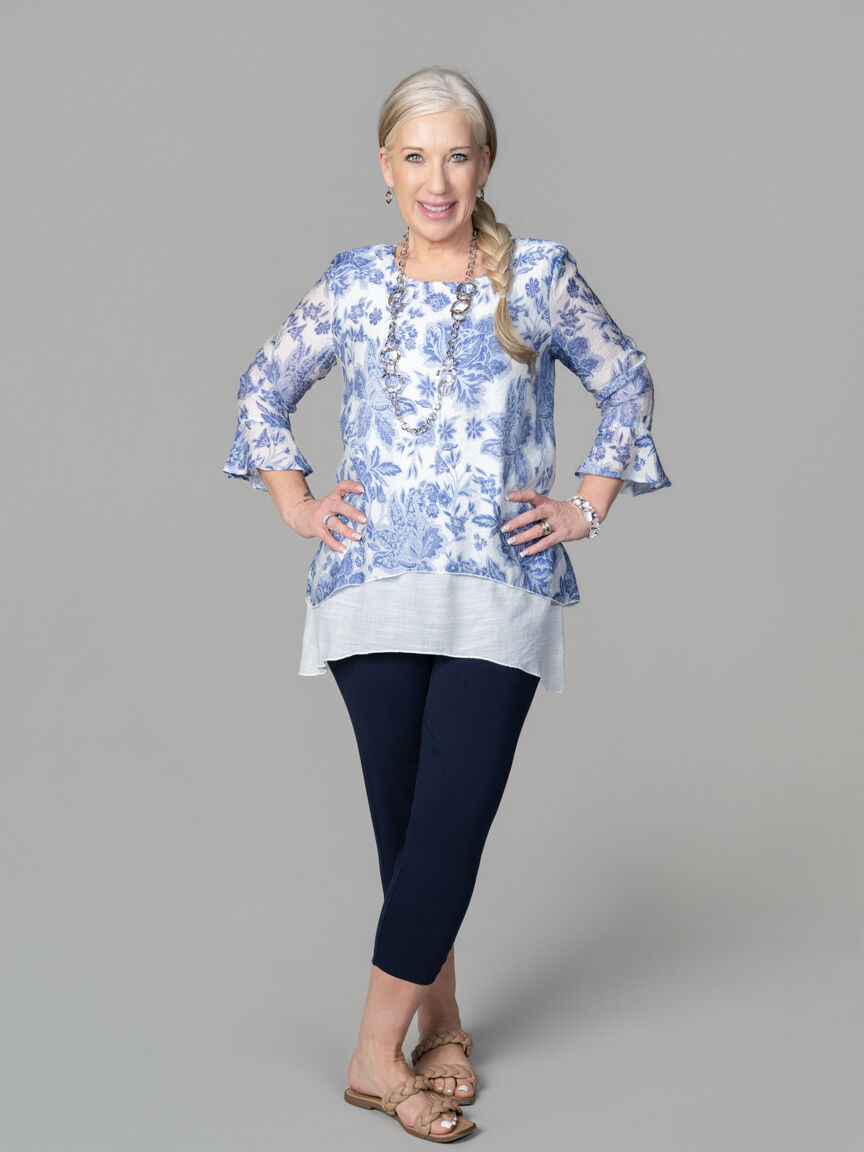 3/4 Sleeve Tunic Overlay