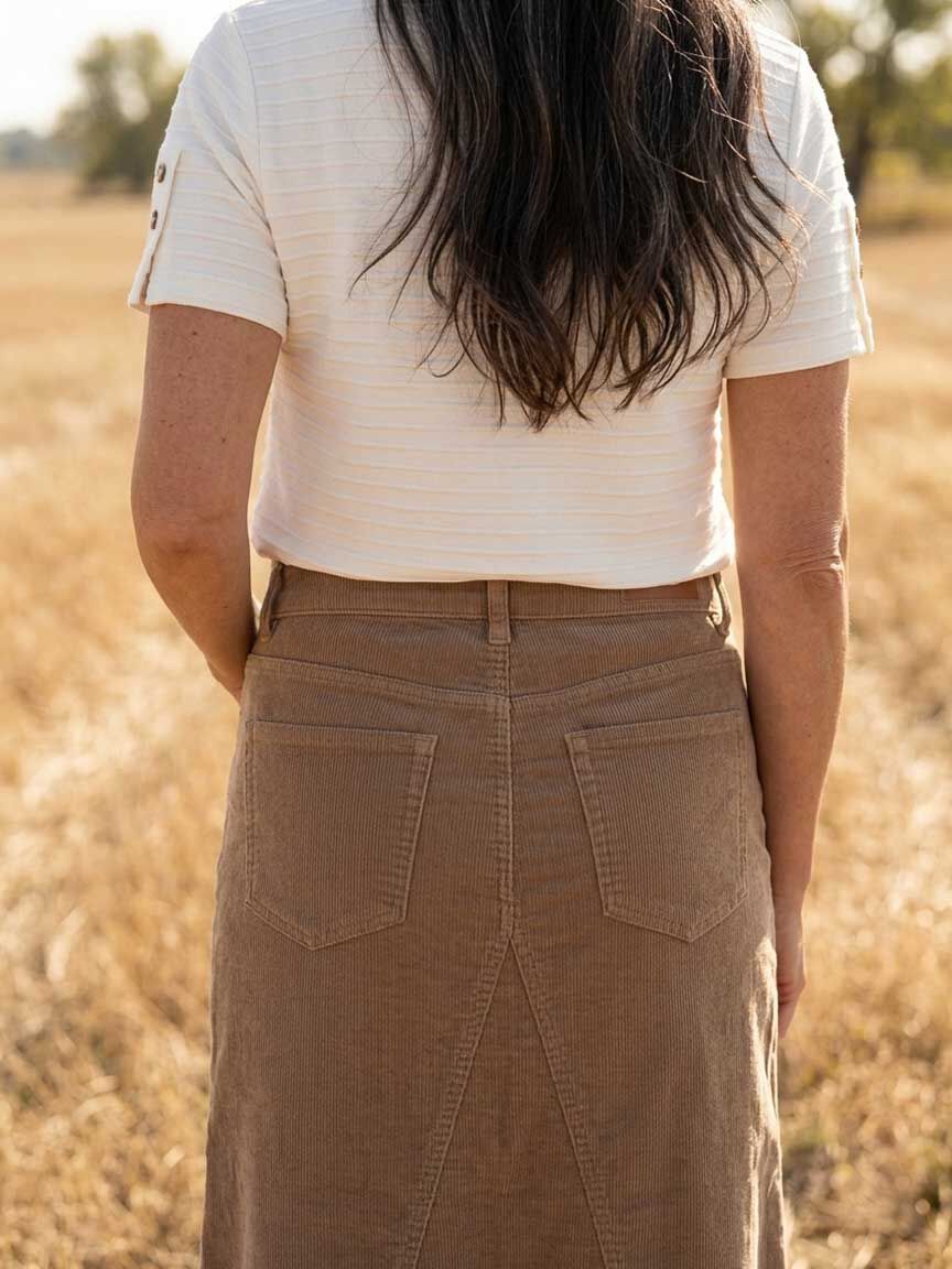 Midi Corduroy Skirt Image 2