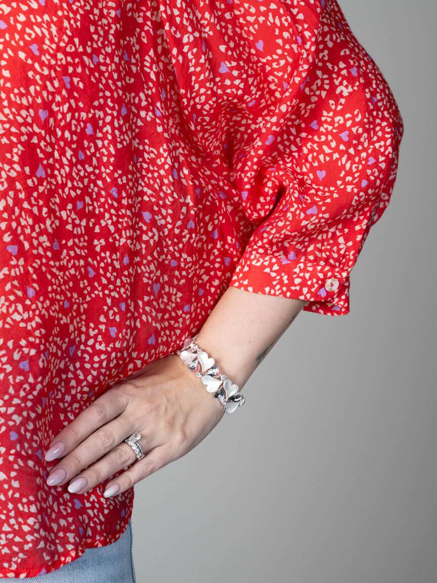 3/4 Dolman Sleeve Button Blouse