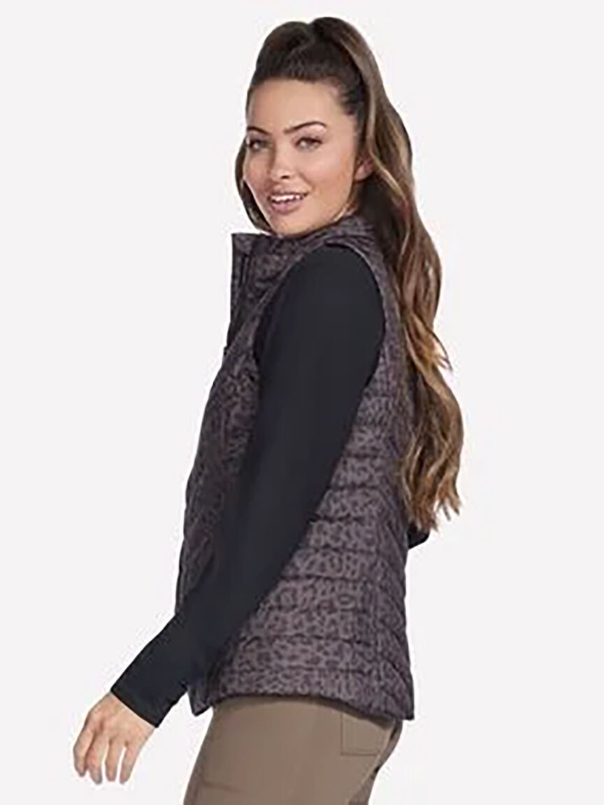 Animal Print Zip-Up Vest