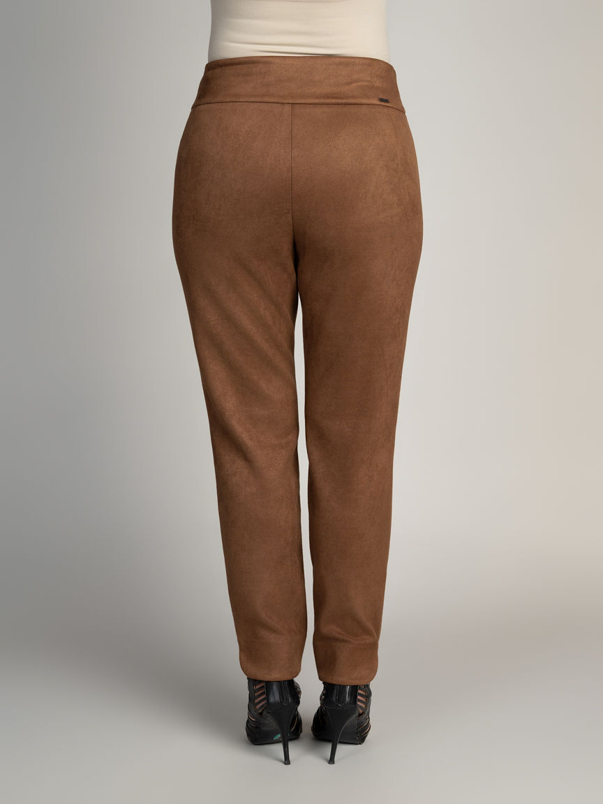 Straight Leg Faux Suede Pants