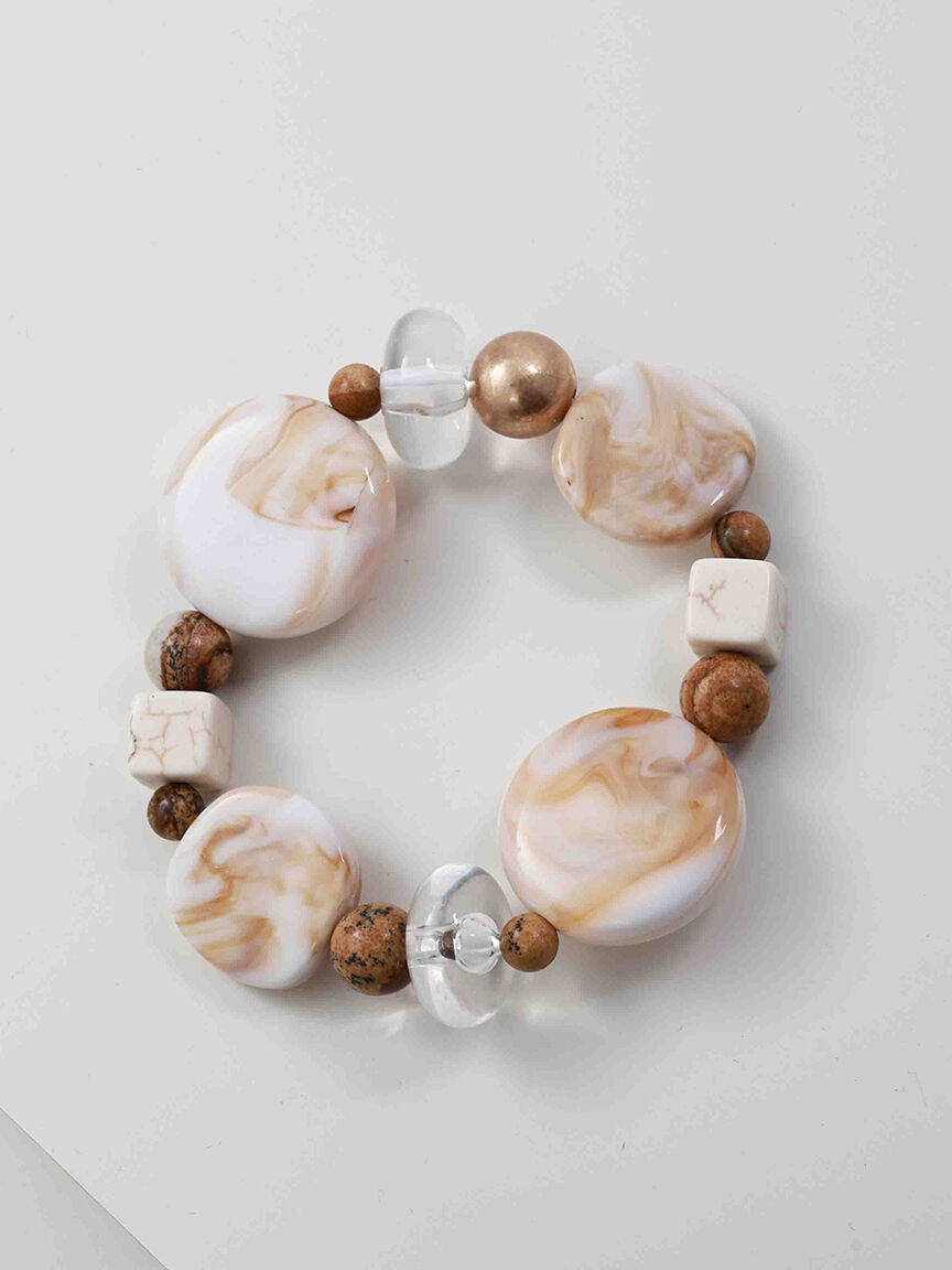 Stone & Wood Stretch Bracelet