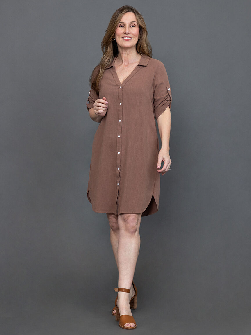 Long Tunic with Roll Tab Sleeves Image 1